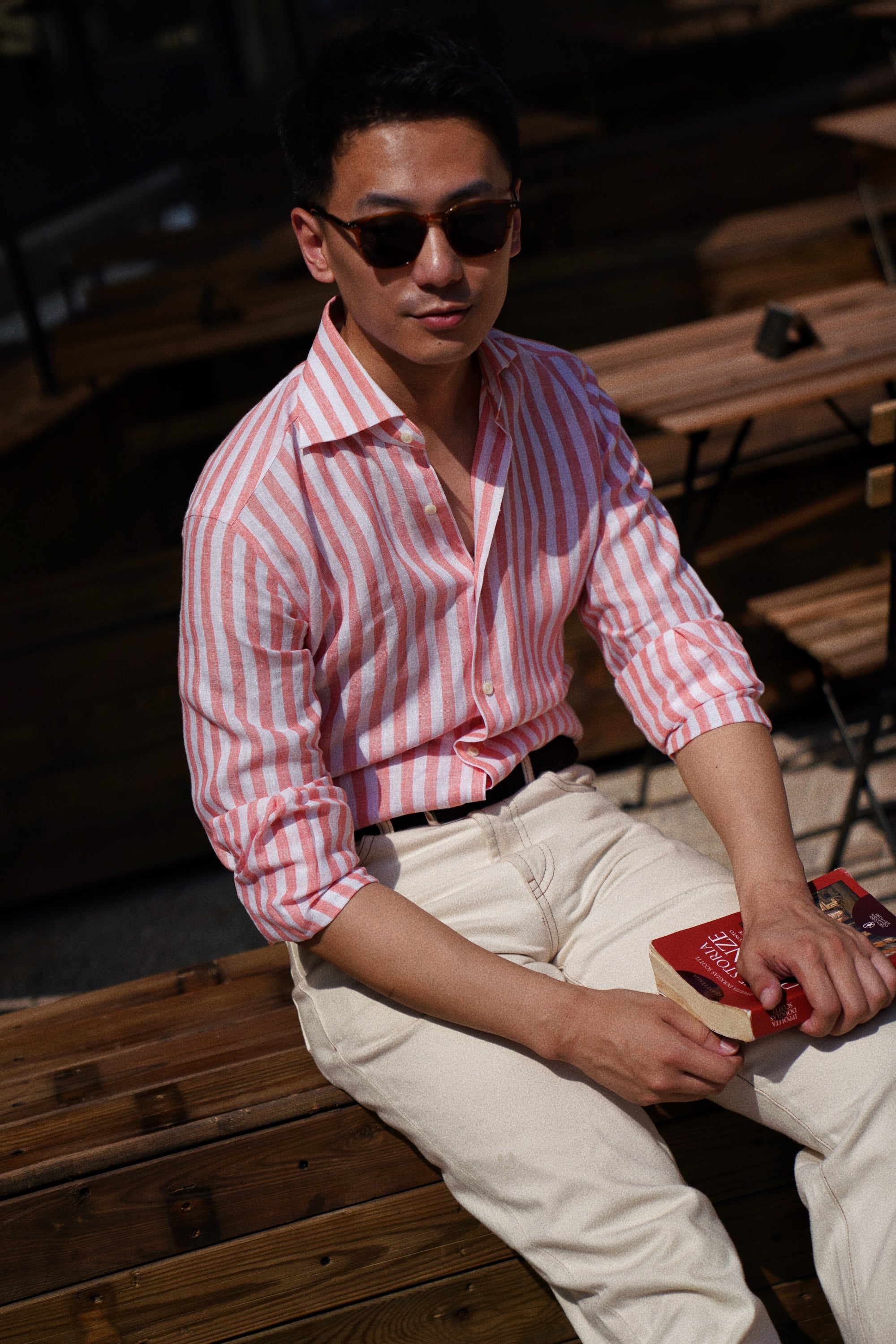 MTO Pink Stripe Linen Shirt