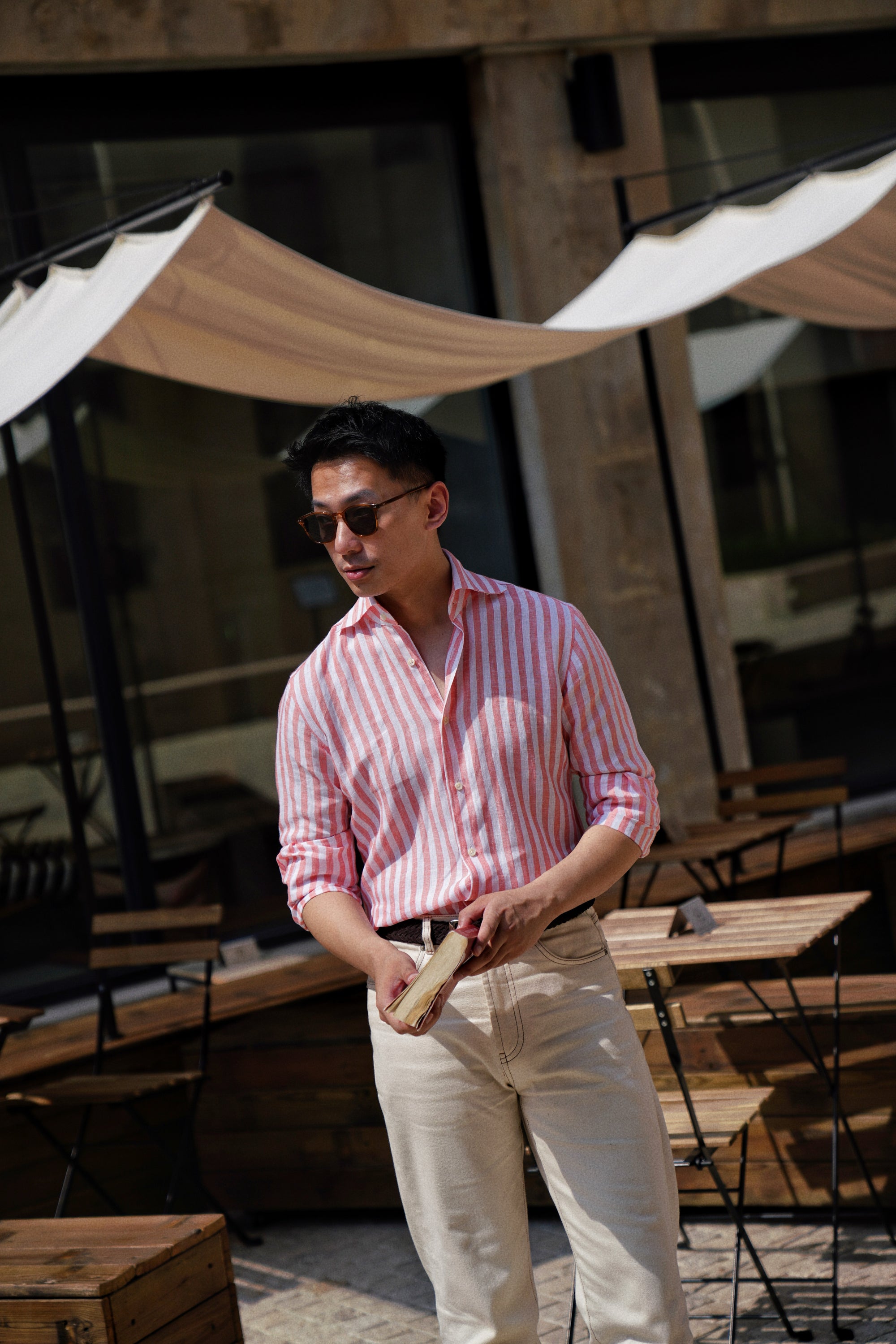 MTO Pink Stripe Linen Shirt