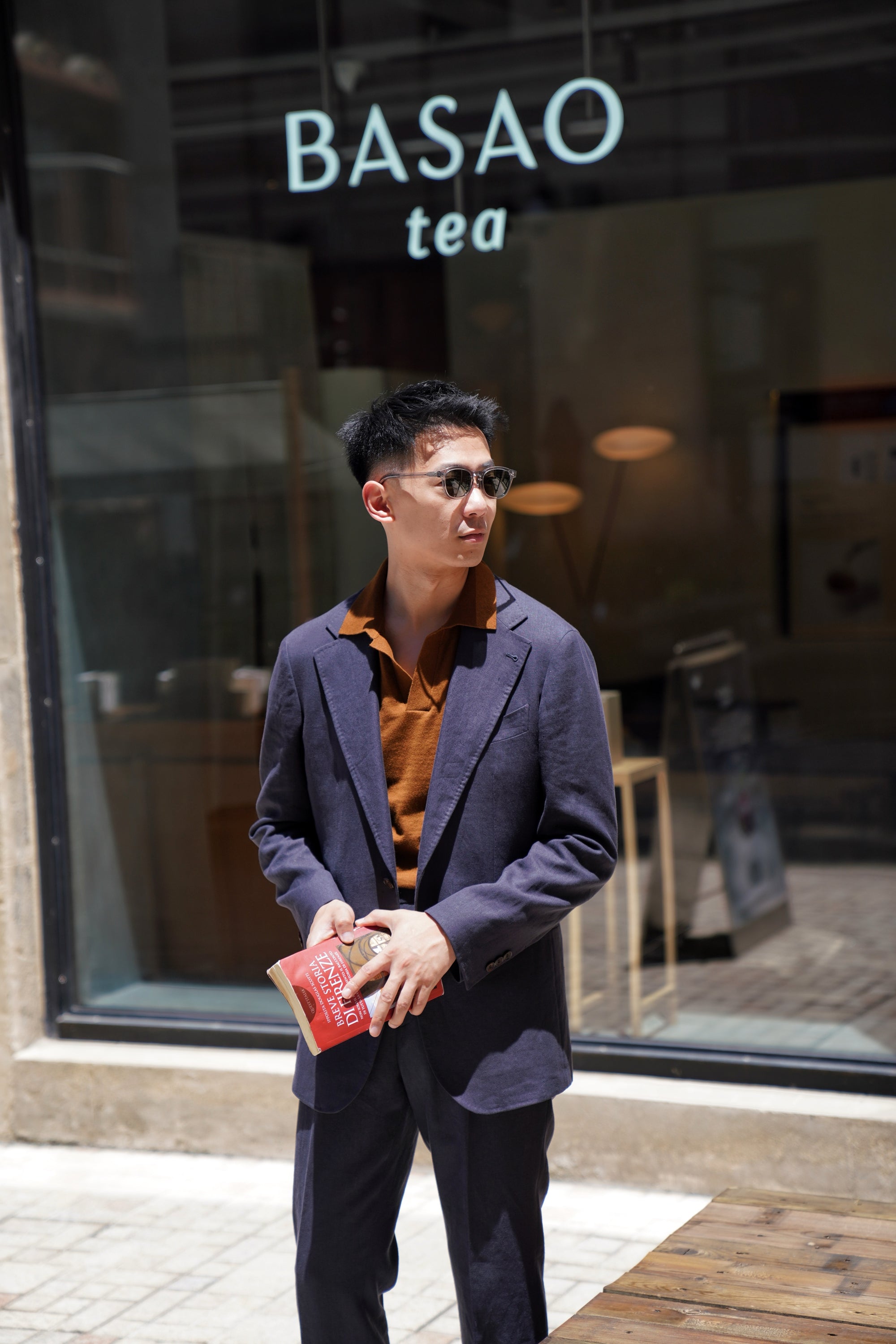 Tobacco Cotton Cashmere Knitted Polo