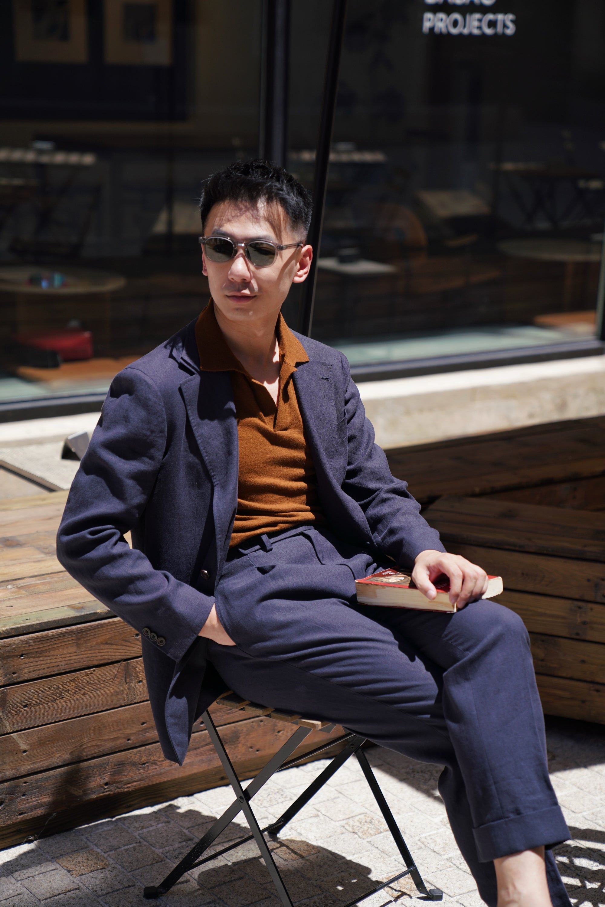Tobacco Cotton Cashmere Knitted Polo