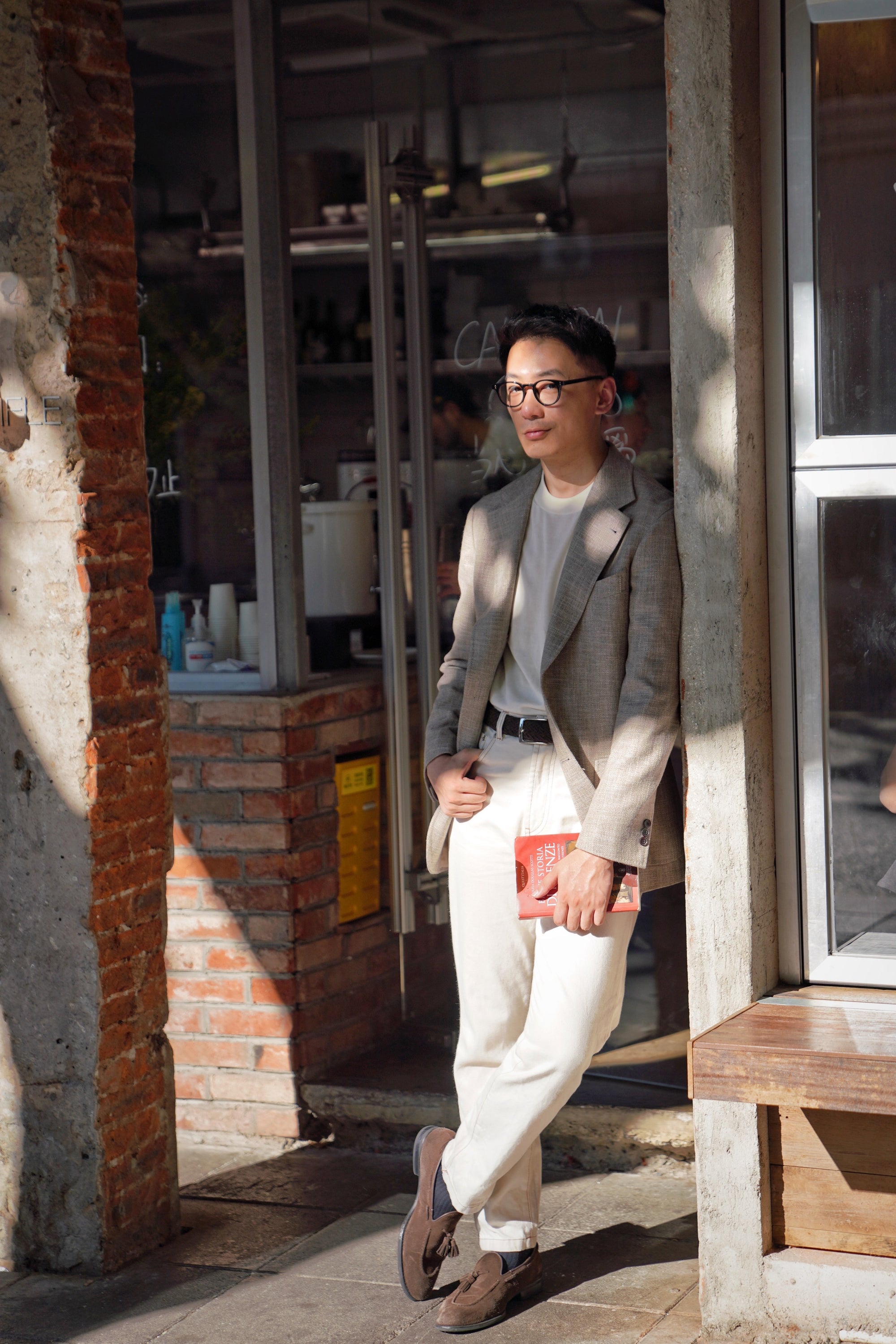 Melange Oatmeal Wool Cotton Silk Cashmere Jacket