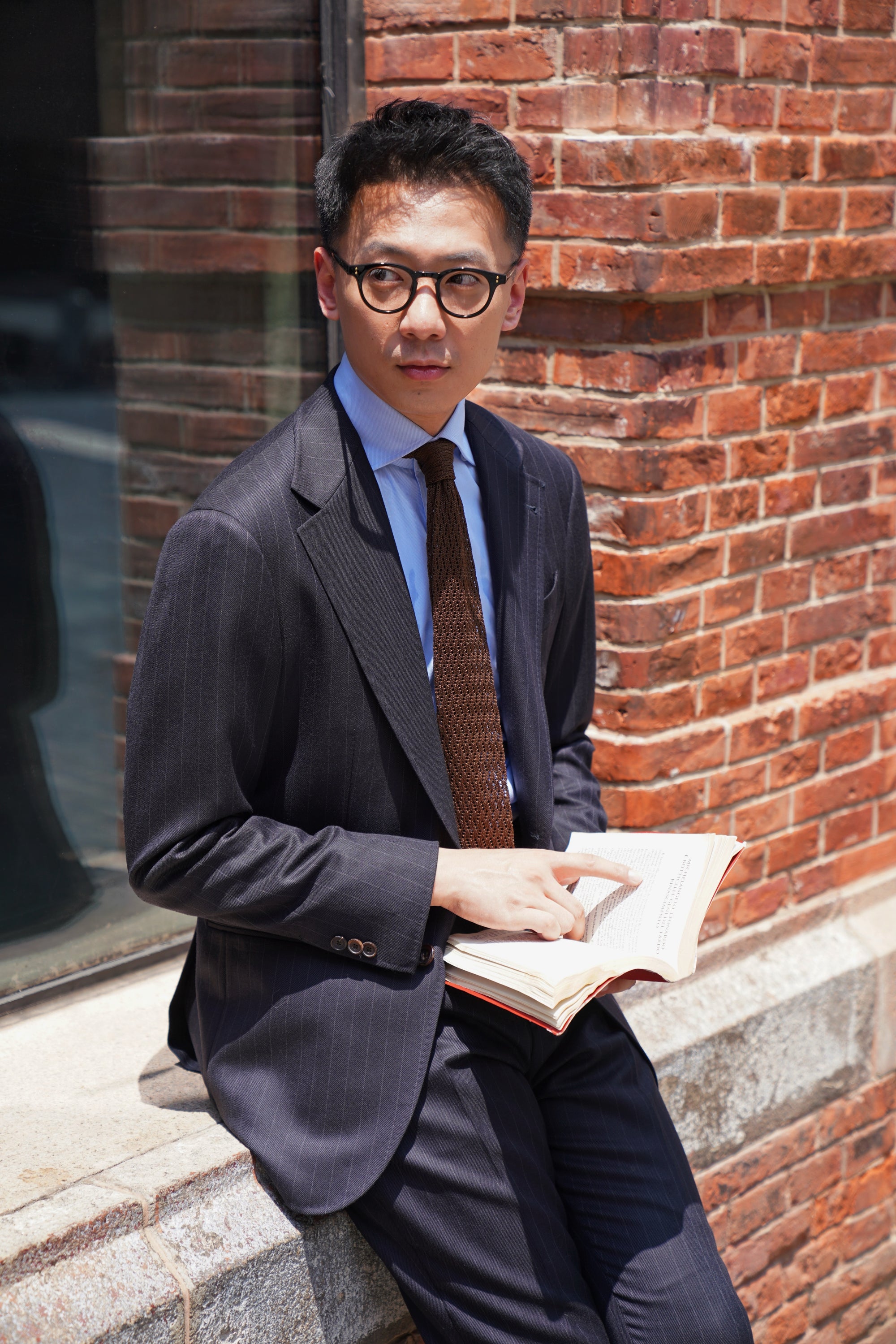 MTO Navy Pinstripe Heavyweight Wool Suit #174