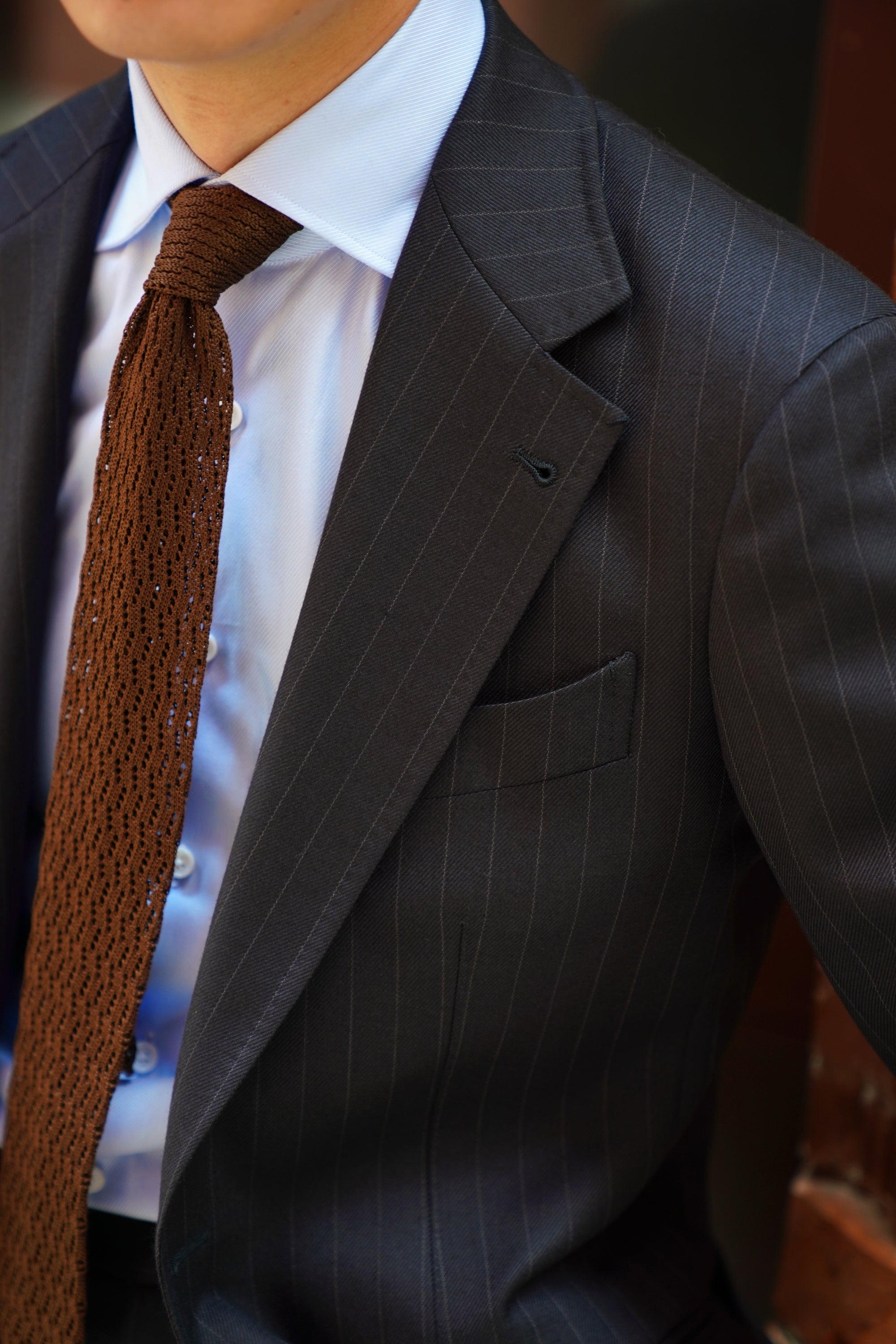 MTO Navy Pinstripe Heavyweight Wool Suit #174