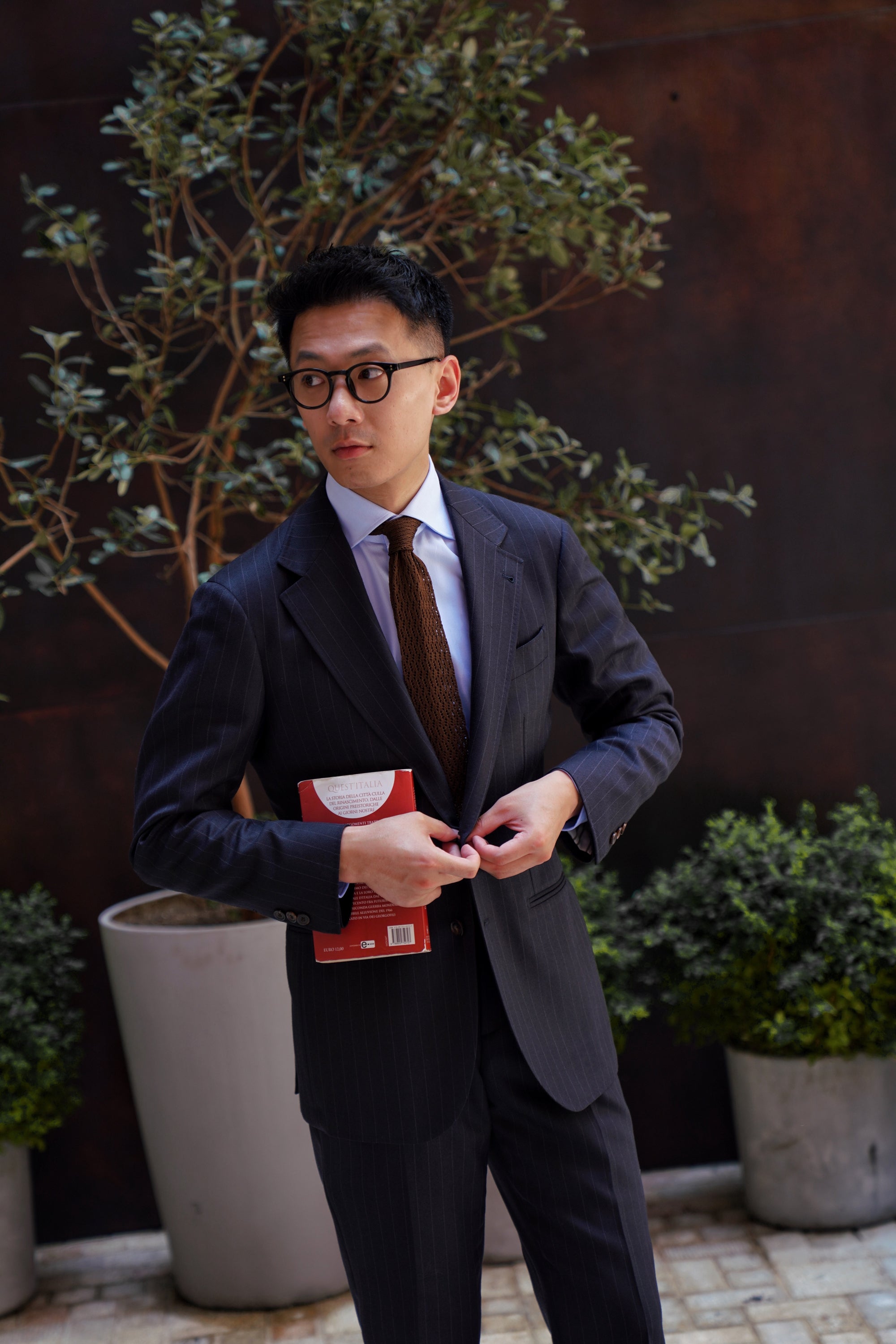 MTO Navy Pinstripe Heavyweight Wool Suit #174