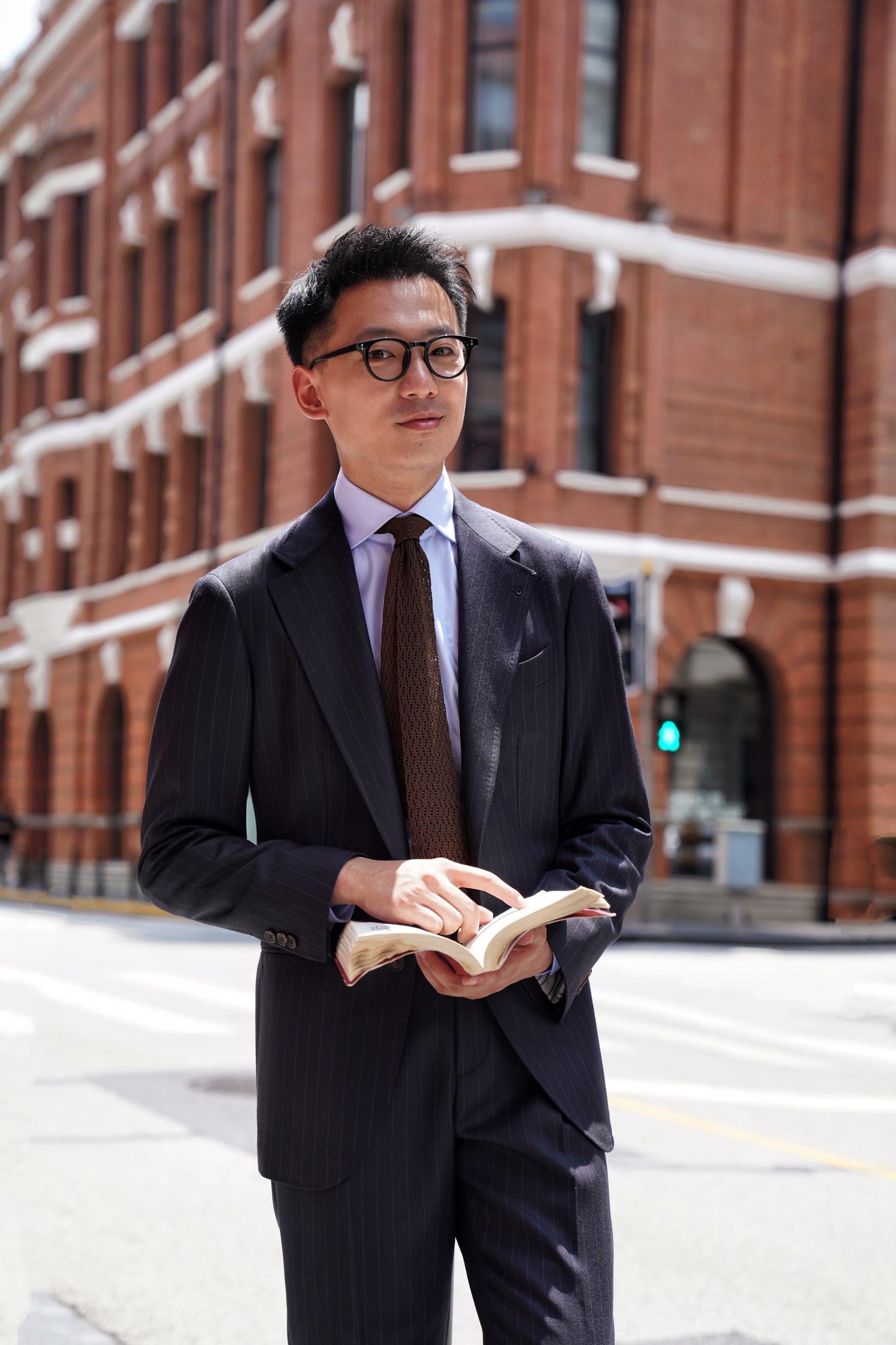 MTO Navy Pinstripe Heavyweight Wool Suit #174
