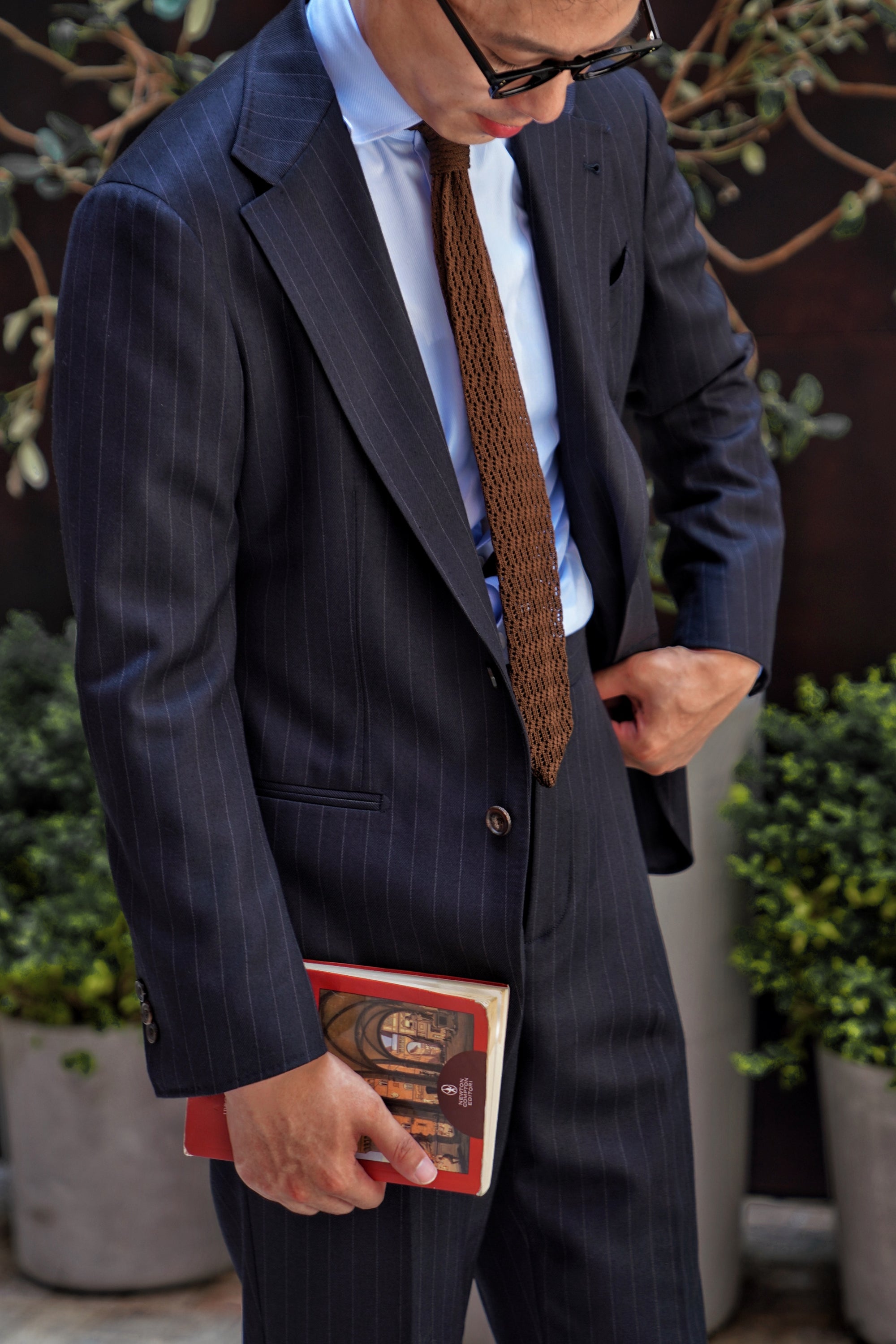 MTO Navy Pinstripe Heavyweight Wool Suit #174