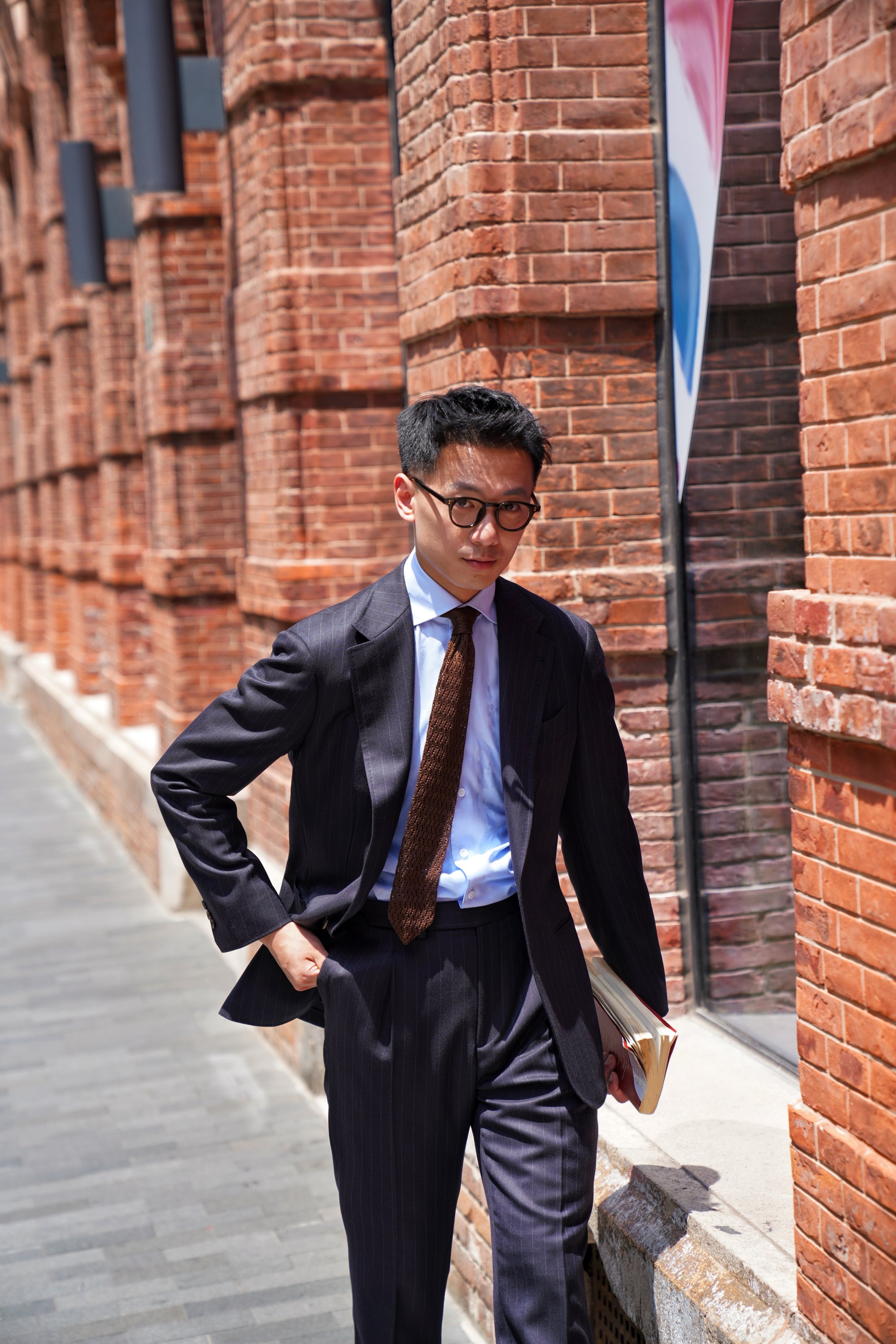 MTO Navy Pinstripe Heavyweight Wool Suit #174