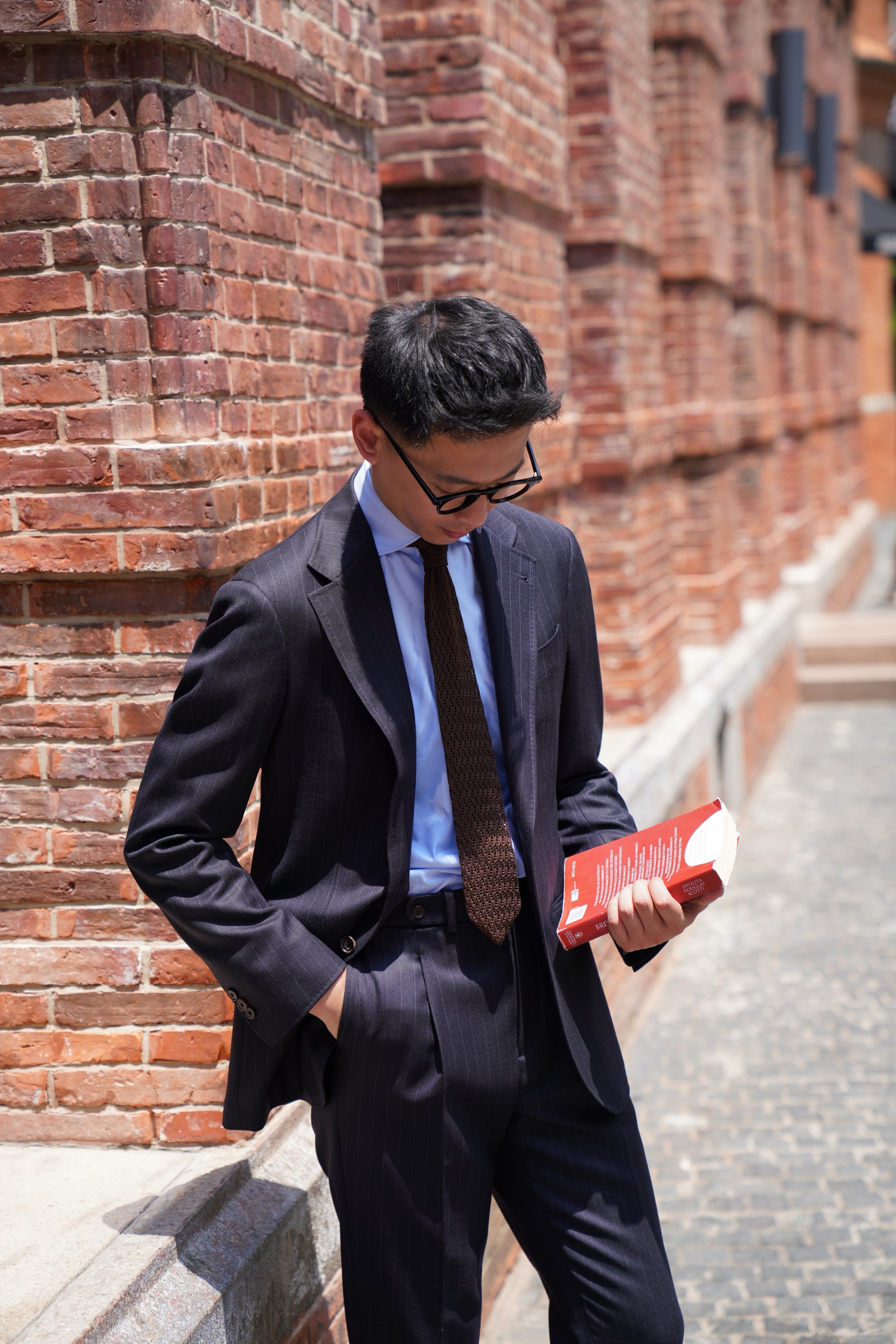 MTO Navy Pinstripe Heavyweight Wool Suit #174