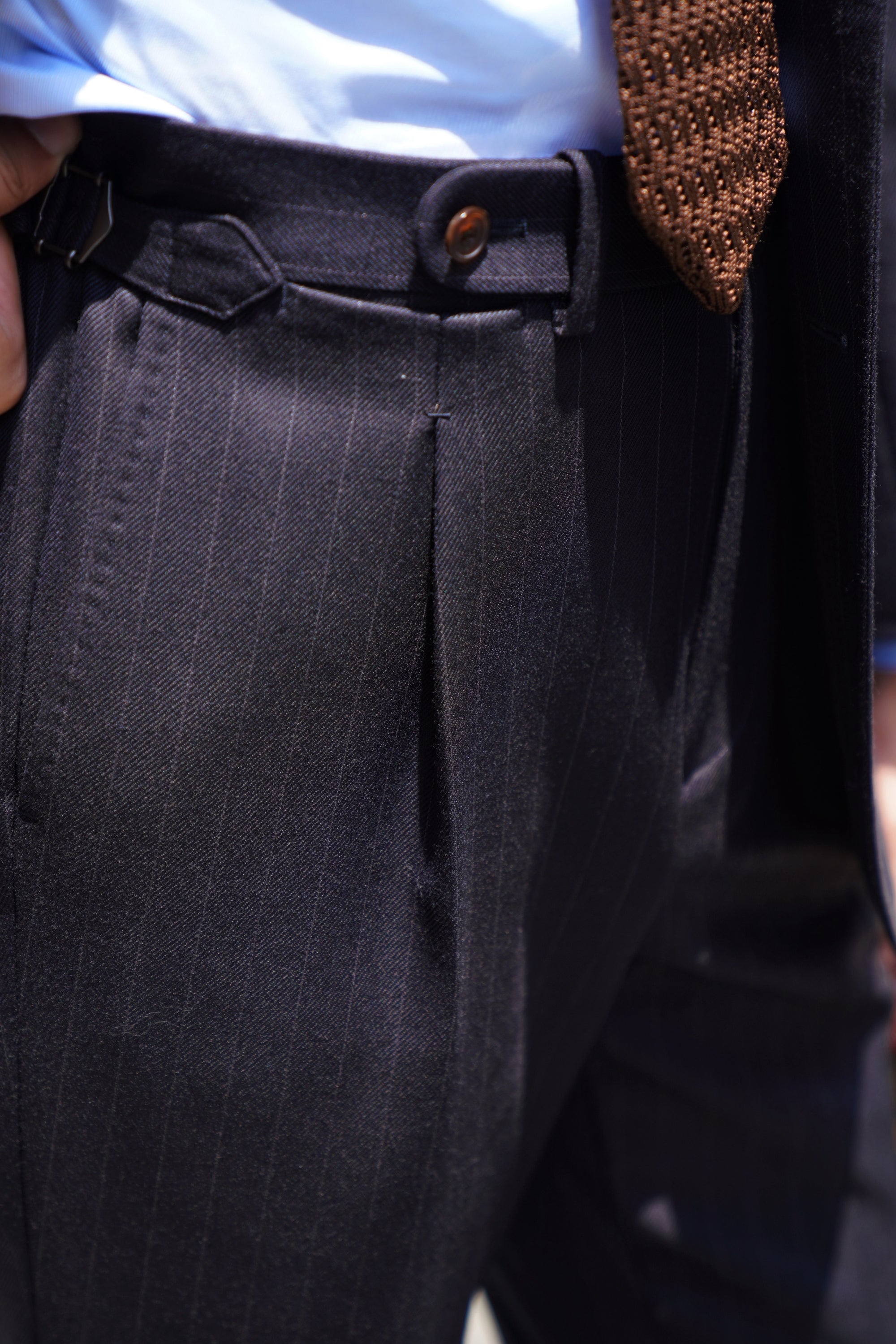 MTO Navy Pinstripe Heavyweight Wool Suit #174