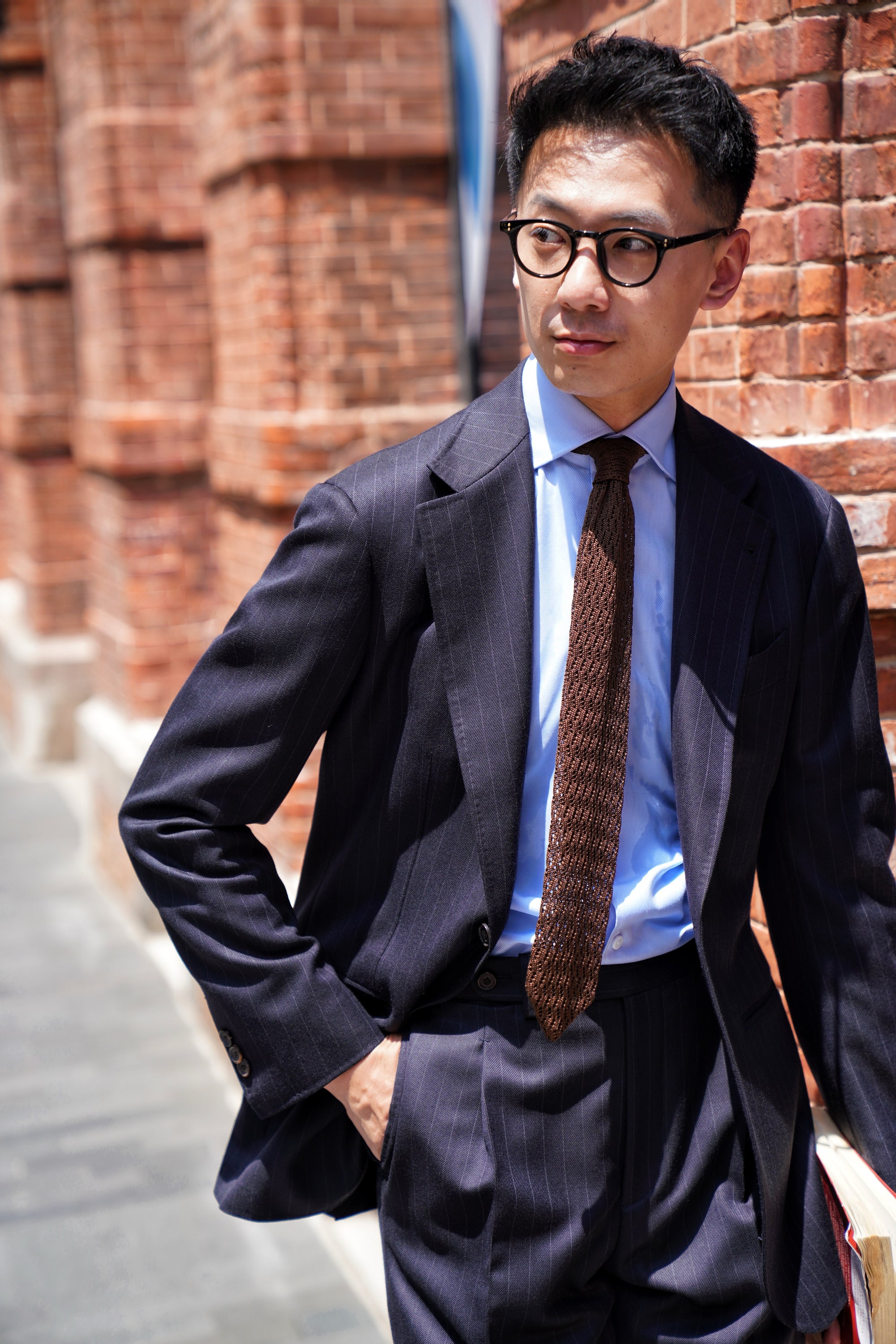 MTO Navy Pinstripe Heavyweight Wool Suit #174
