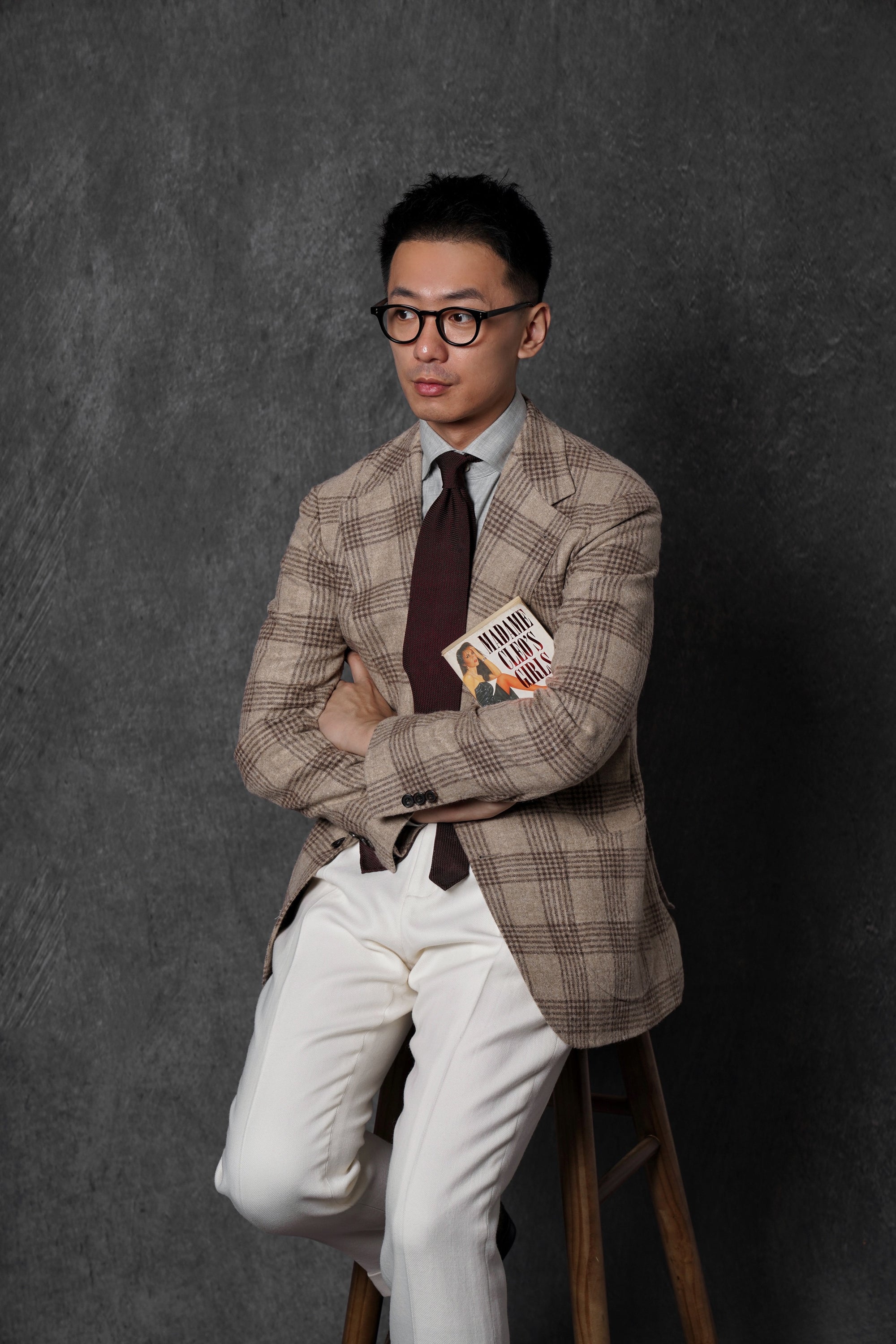 Creamy Camel Glen Check Jacket #262