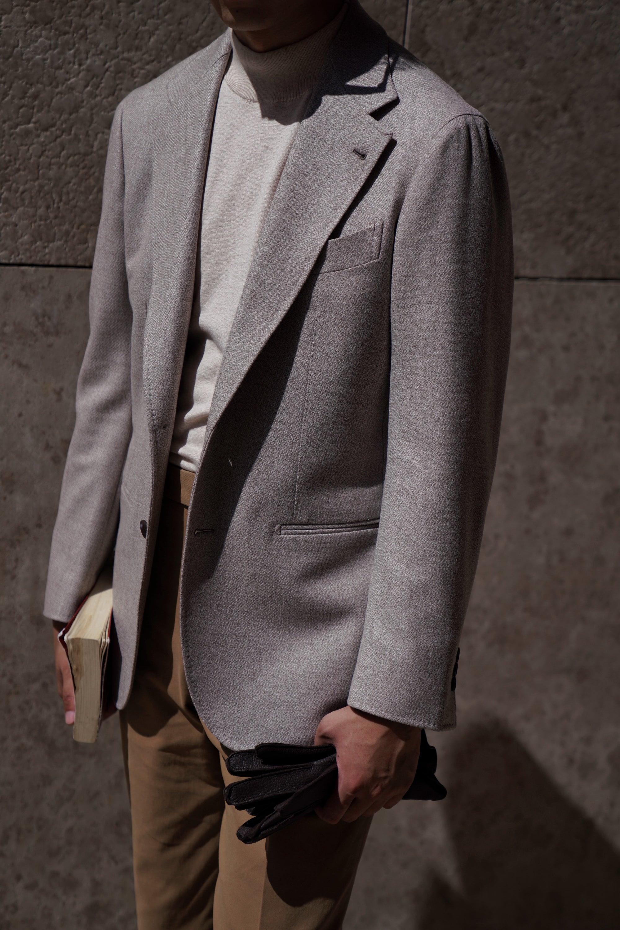 MTO Oatmeal Undyed Wool Jacket #244