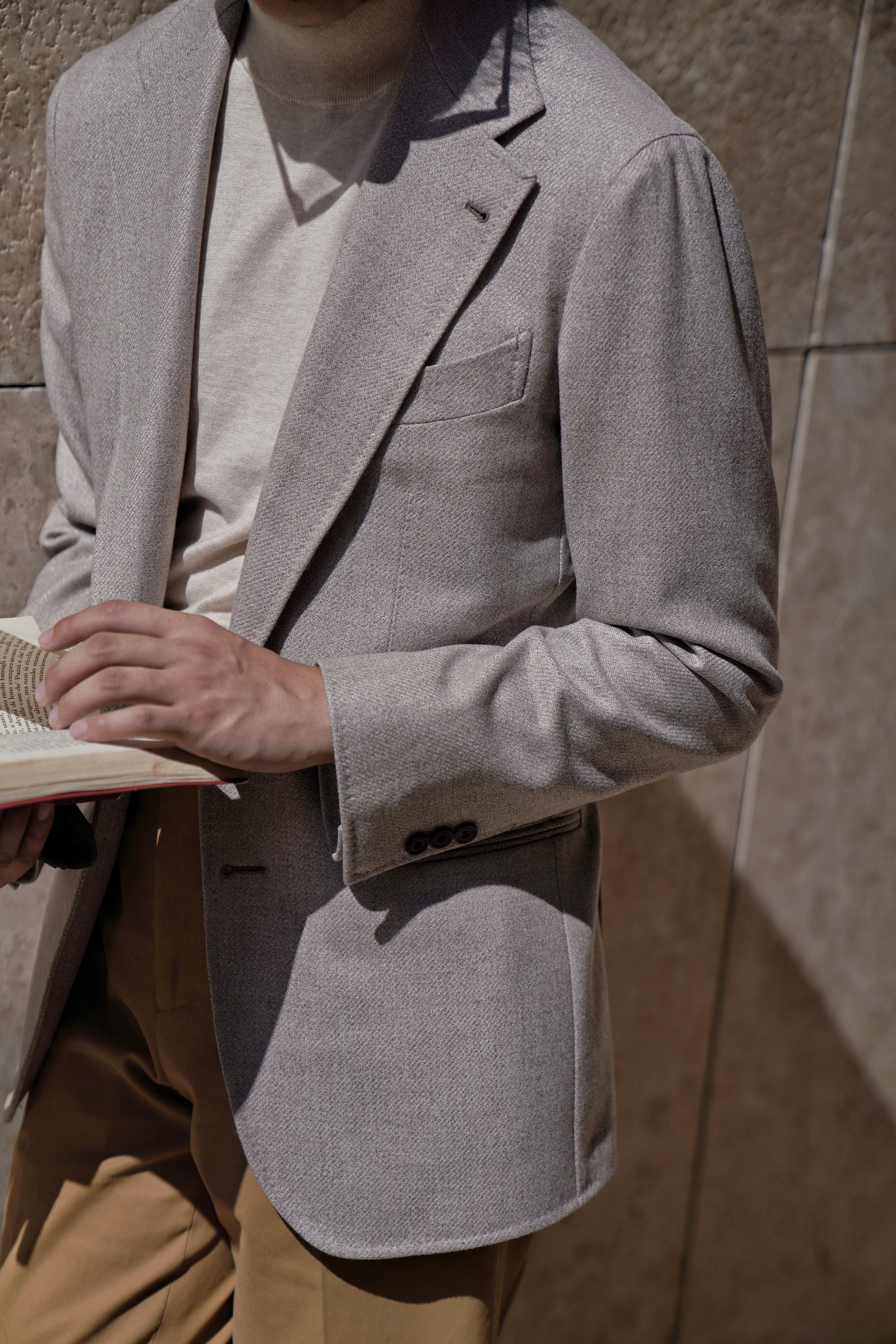 MTO Oatmeal Undyed Wool Jacket #244