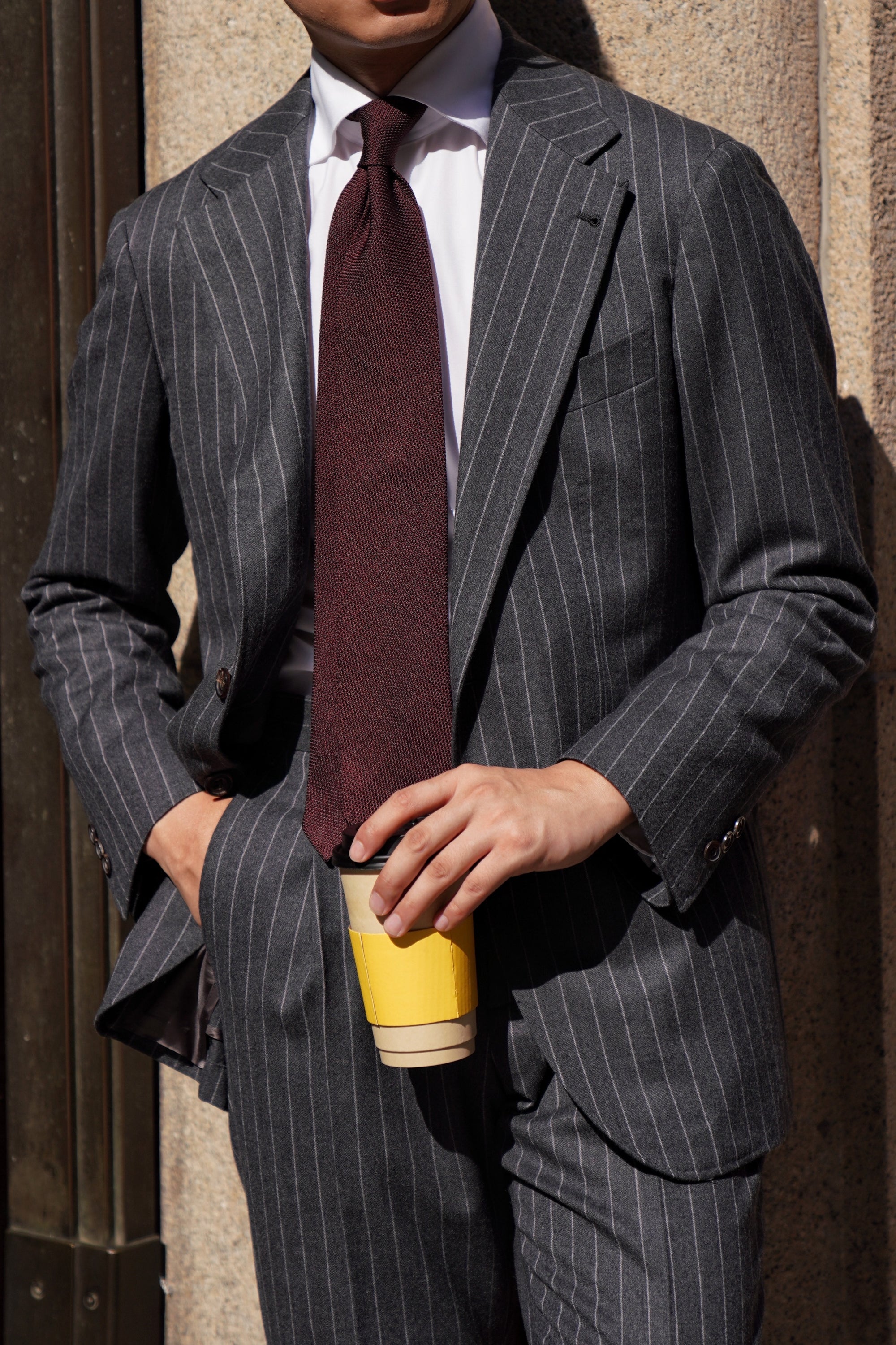 Grey Chalkstripe Flannel Suit #240