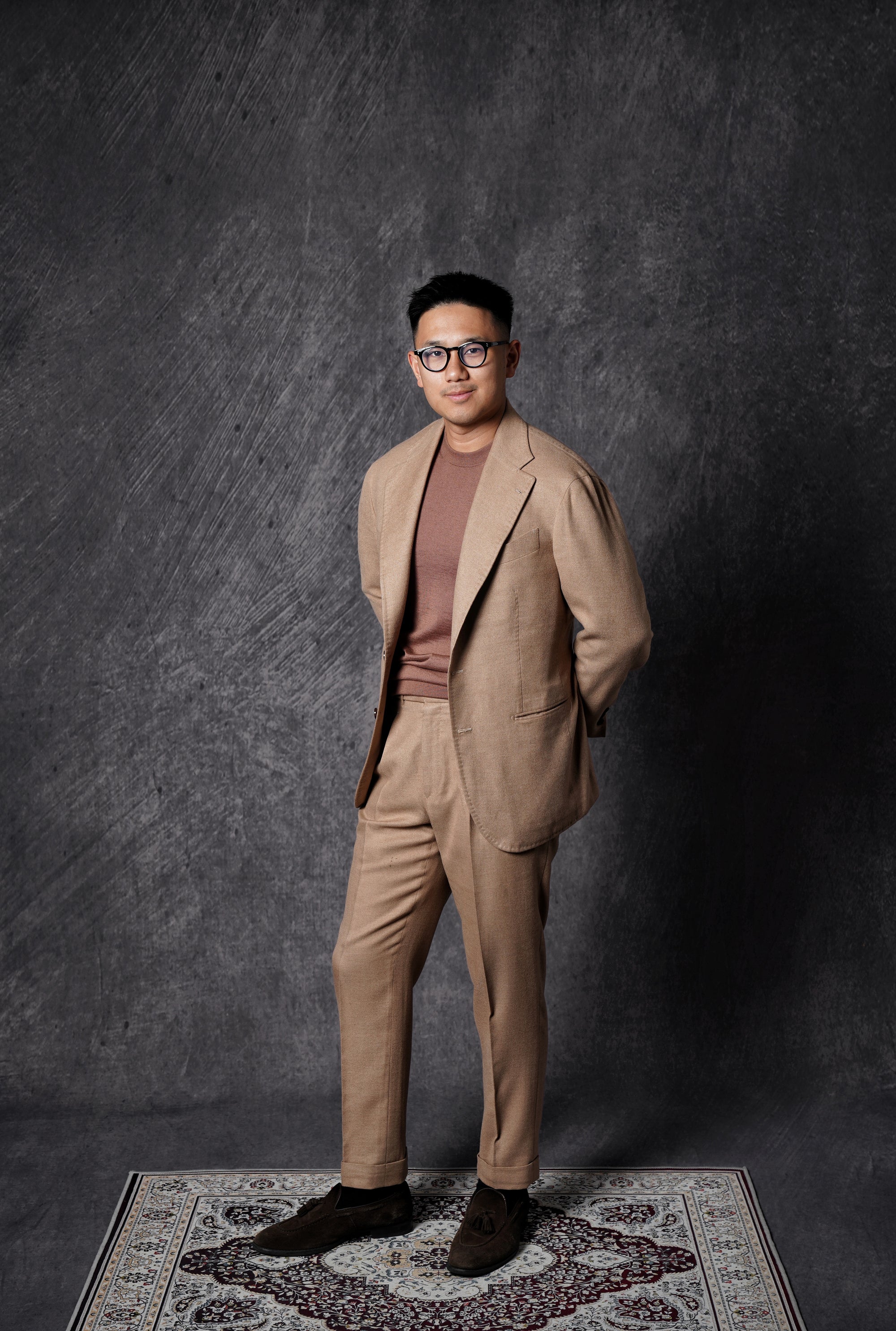 Brown Long Sleeve Crew Neck Jumper