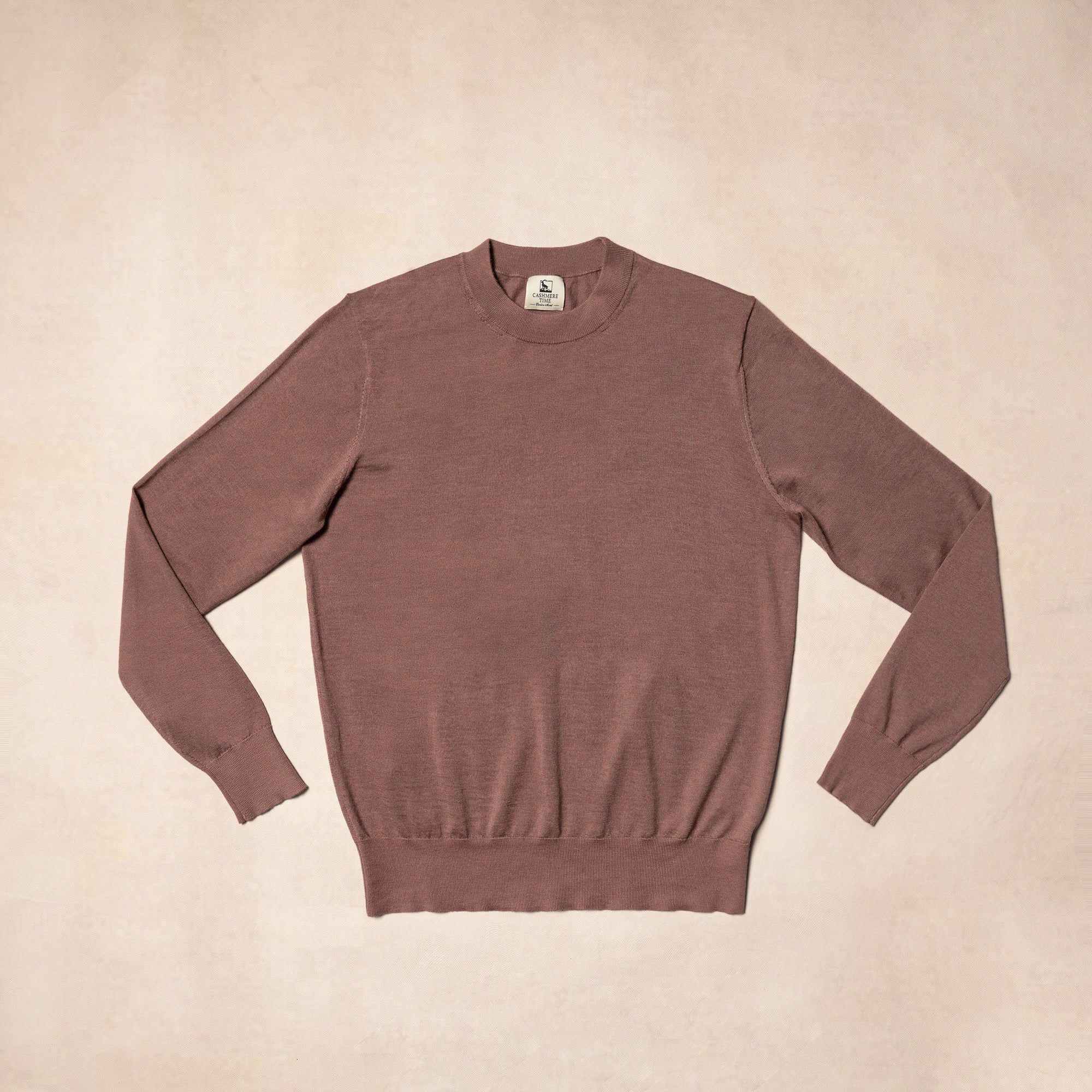 Brown Long Sleeve Crew Neck Jumper