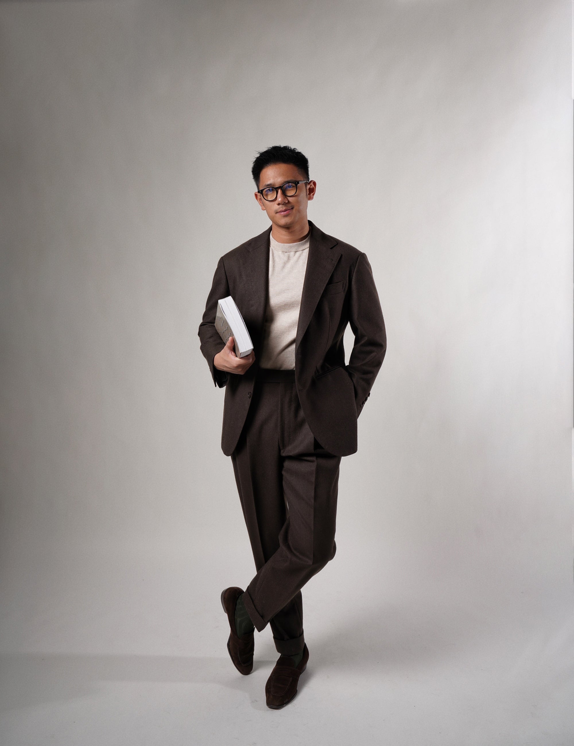 Beige Long Sleeve Crew Neck Jumper