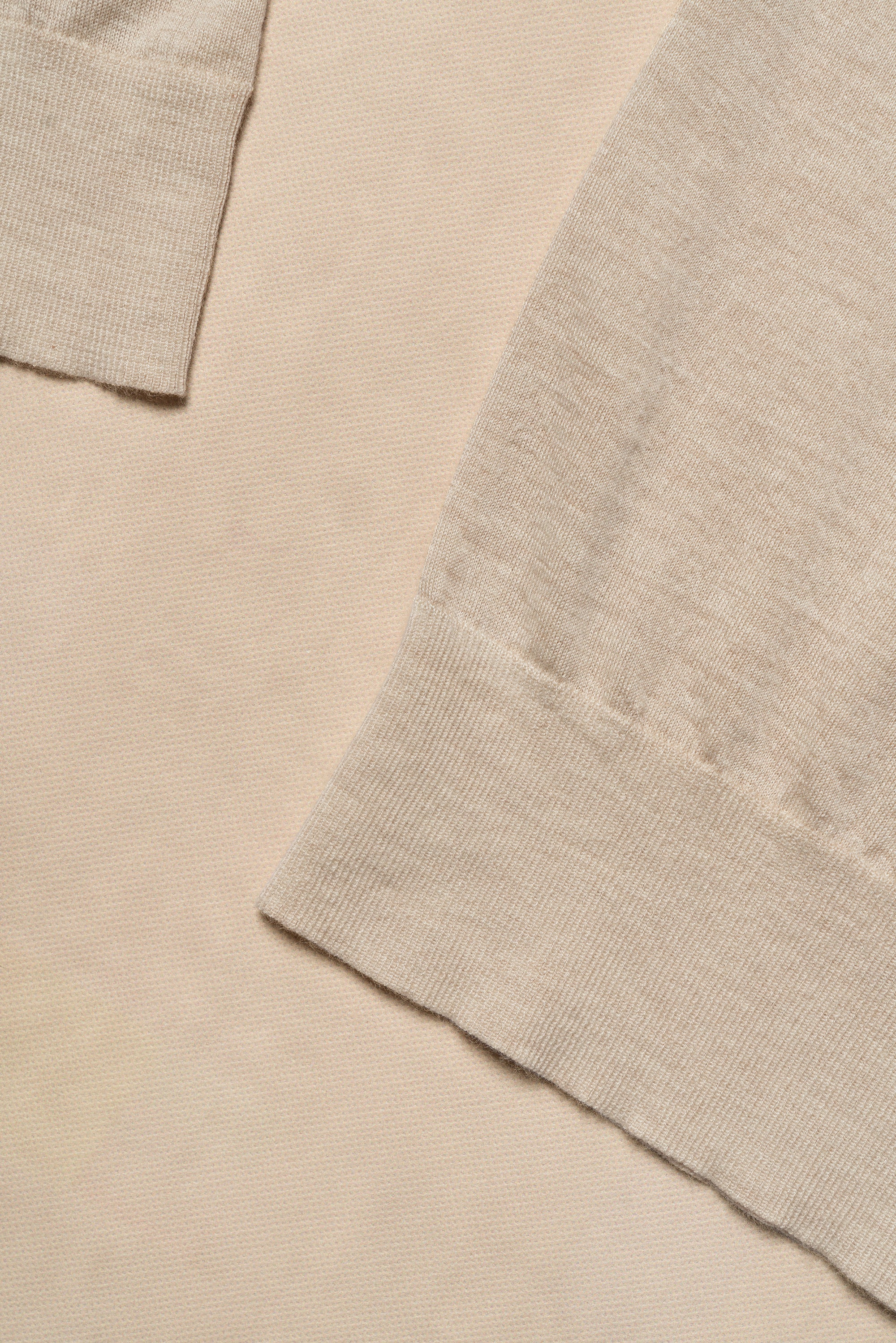 Beige Long Sleeve Crew Neck Jumper