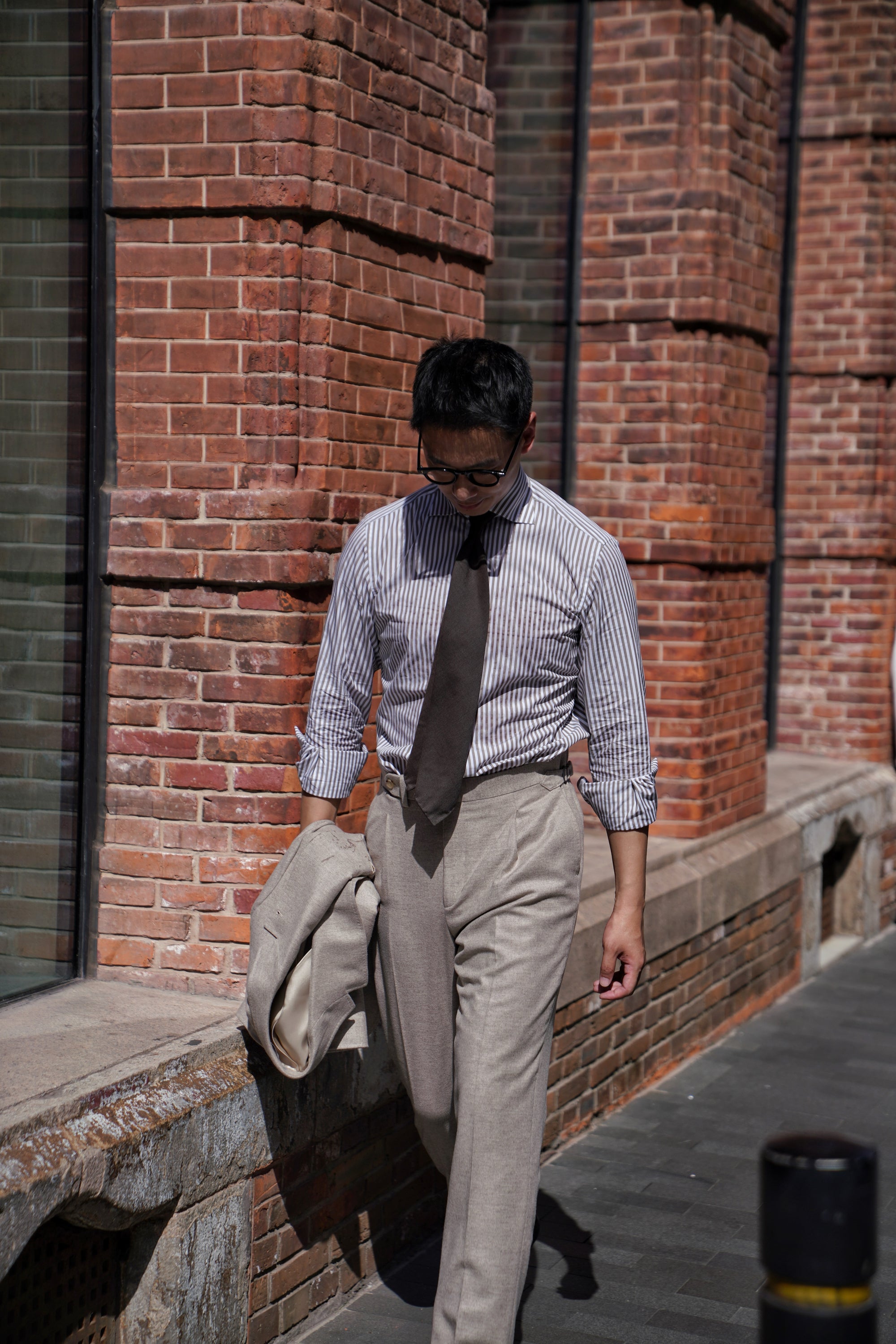 MTO Brown Stripe Poplin Shirt
