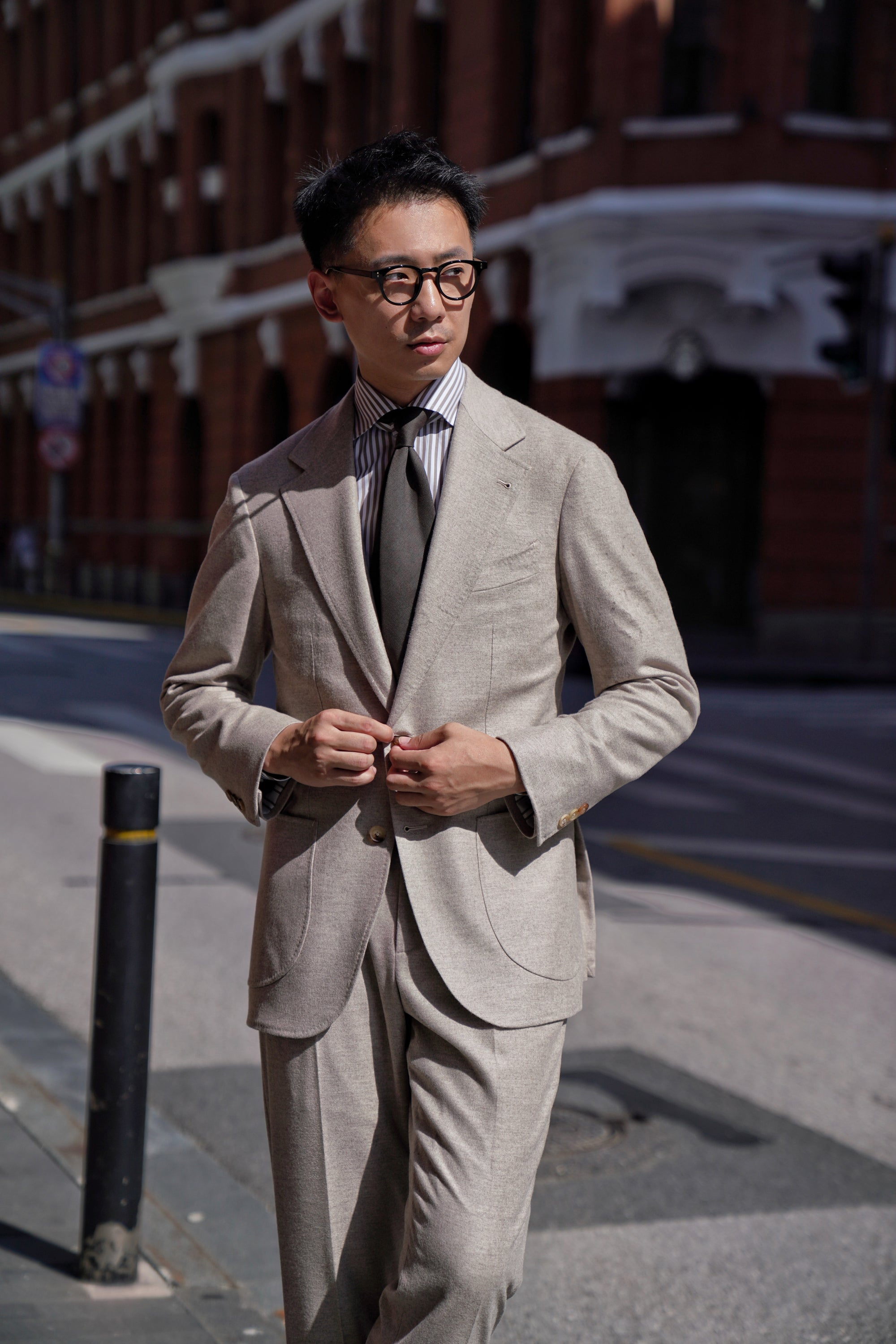 MTO Brown Stripe Poplin Shirt