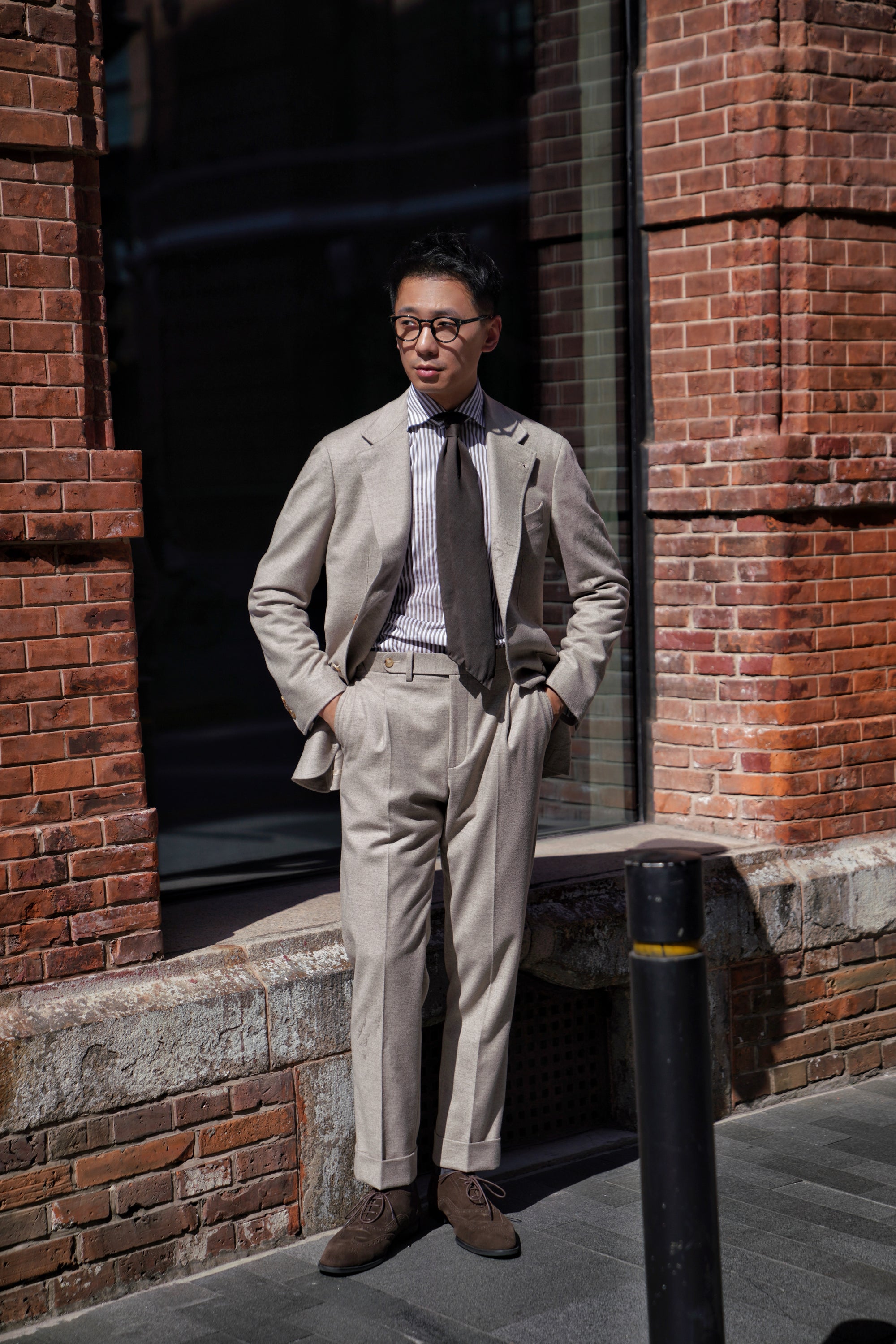 MTO Brown Stripe Poplin Shirt