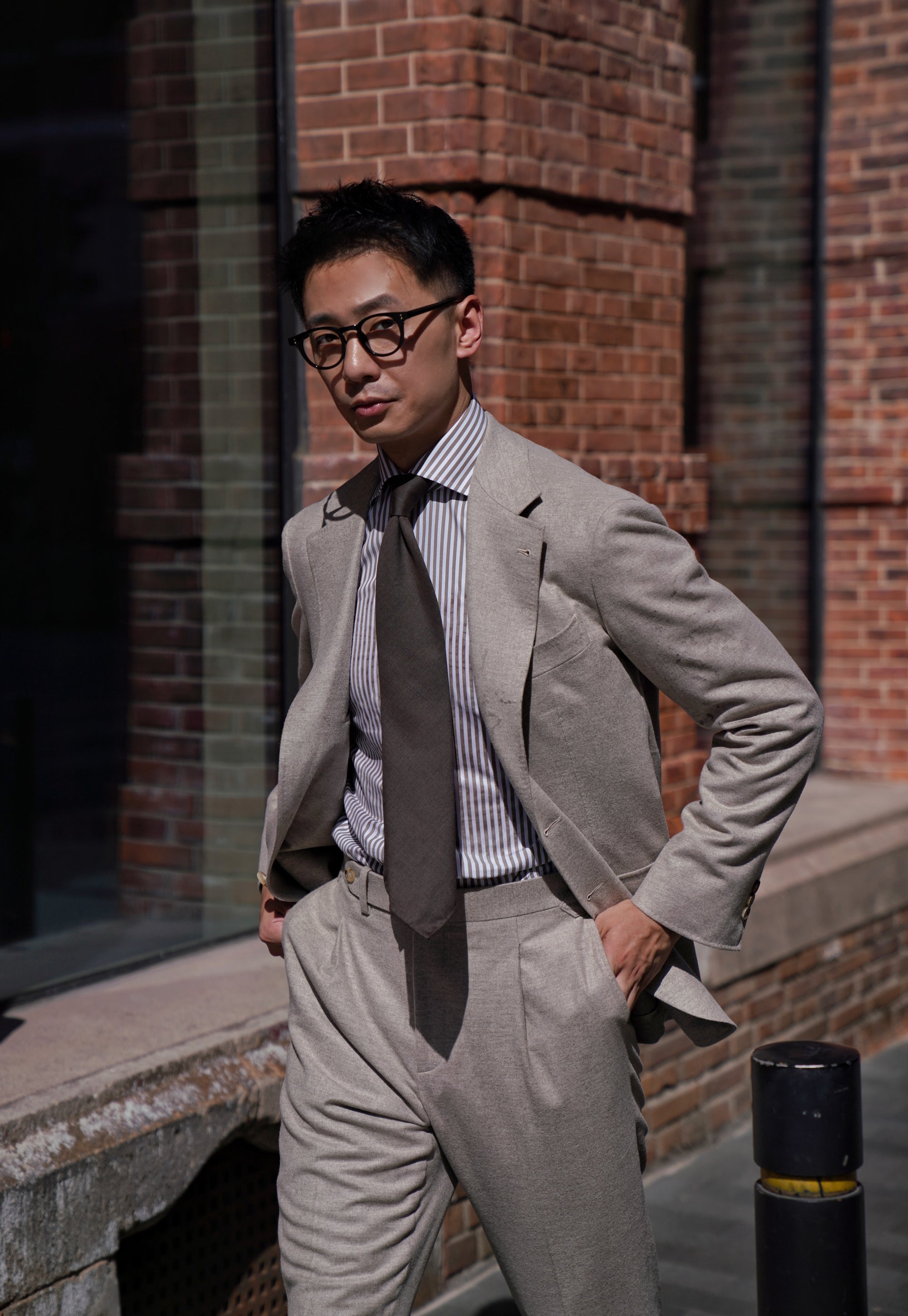MTO Brown Stripe Poplin Shirt