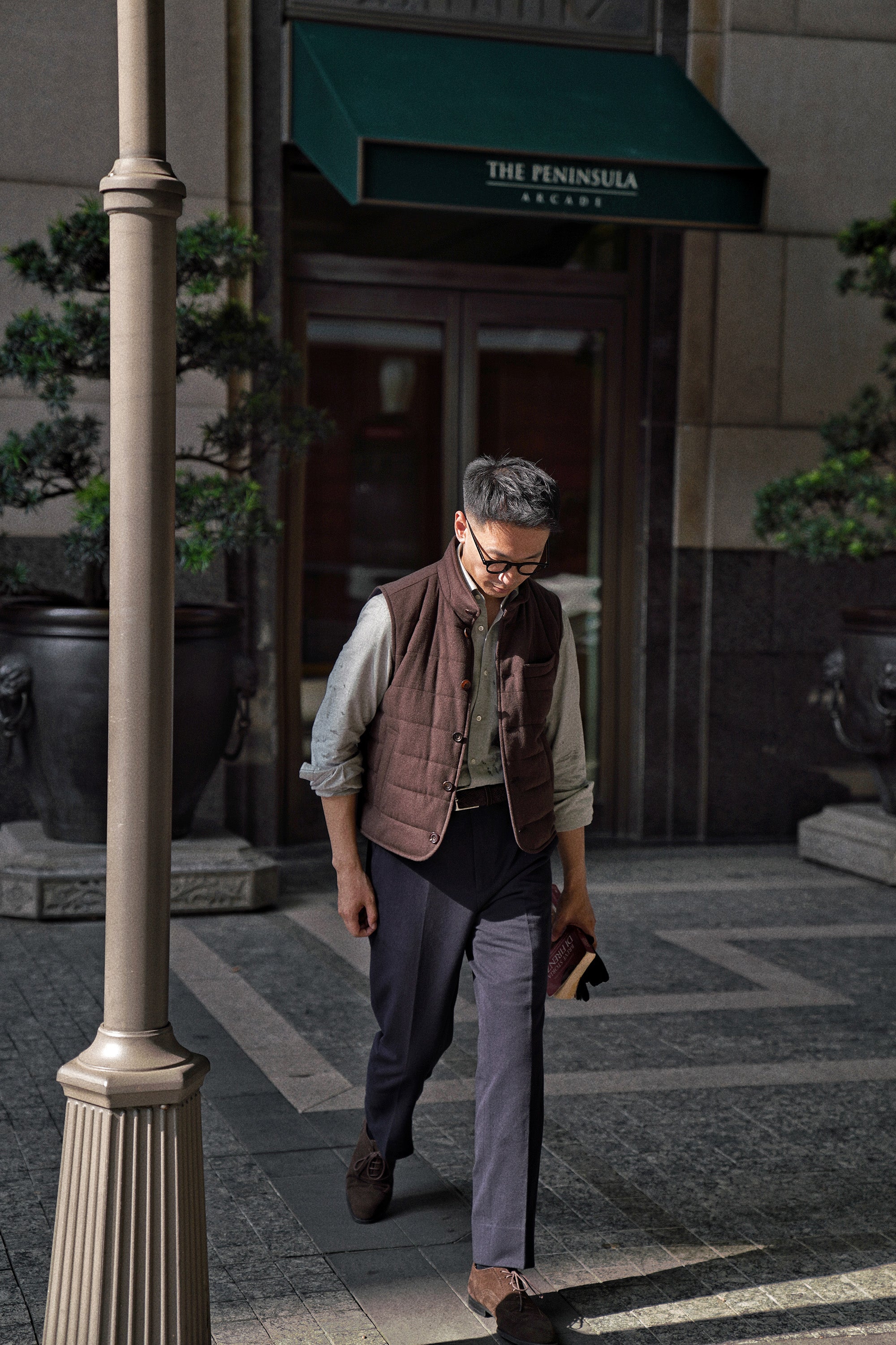 Navy Pima Cotton Trousers