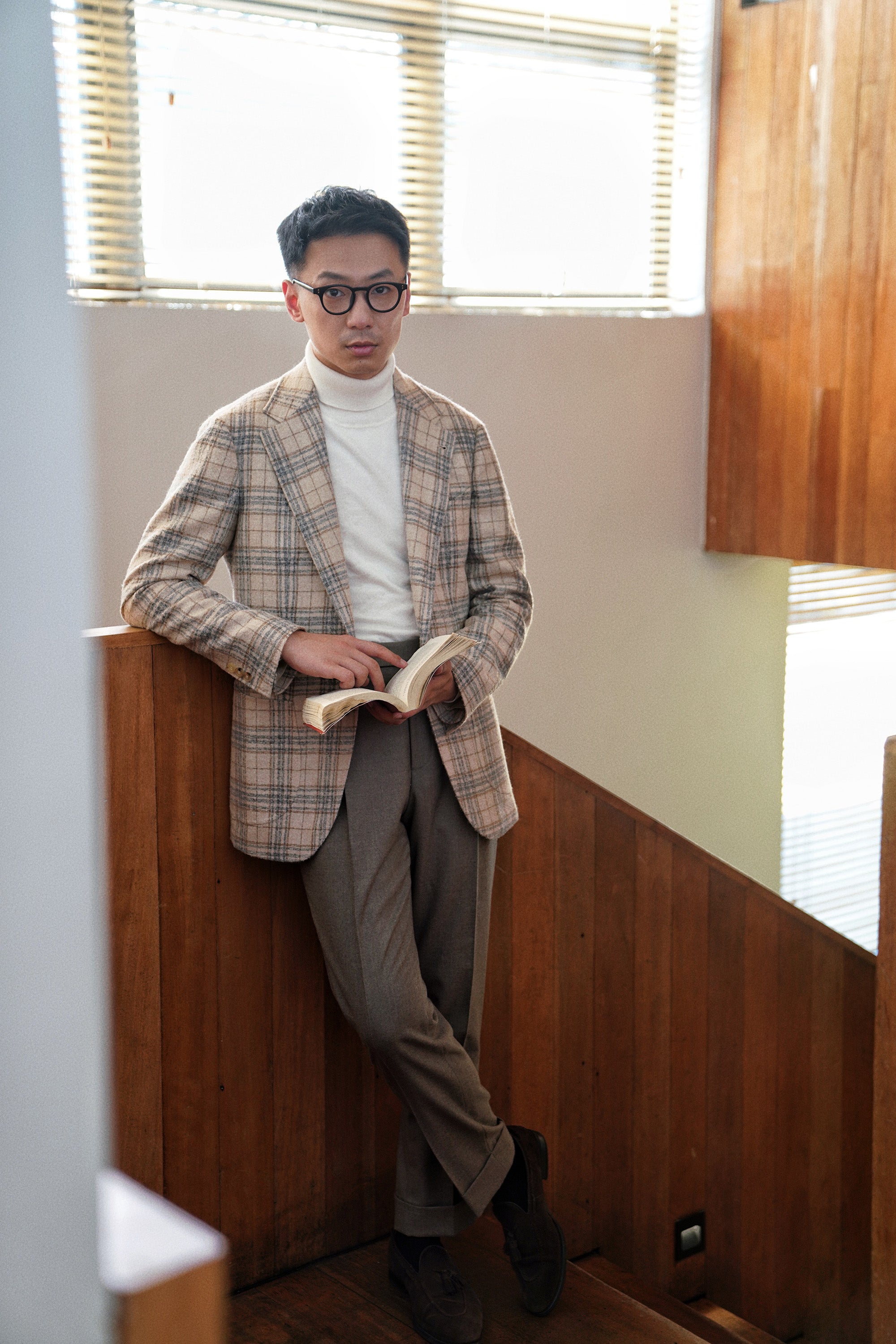 Taupe Worsted Flannel Trousers