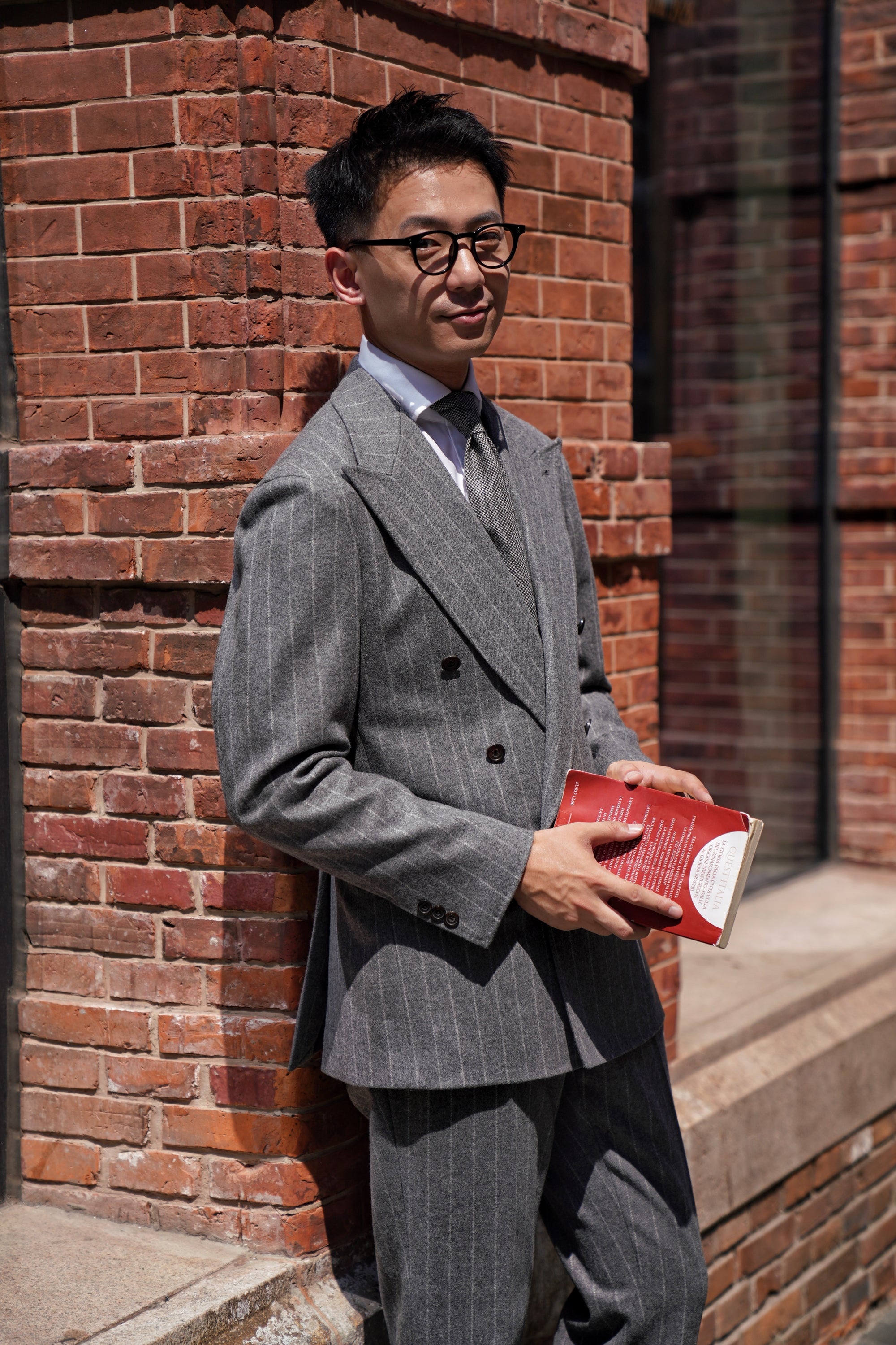 Grey Chalk Stripe Flannel Suit #134