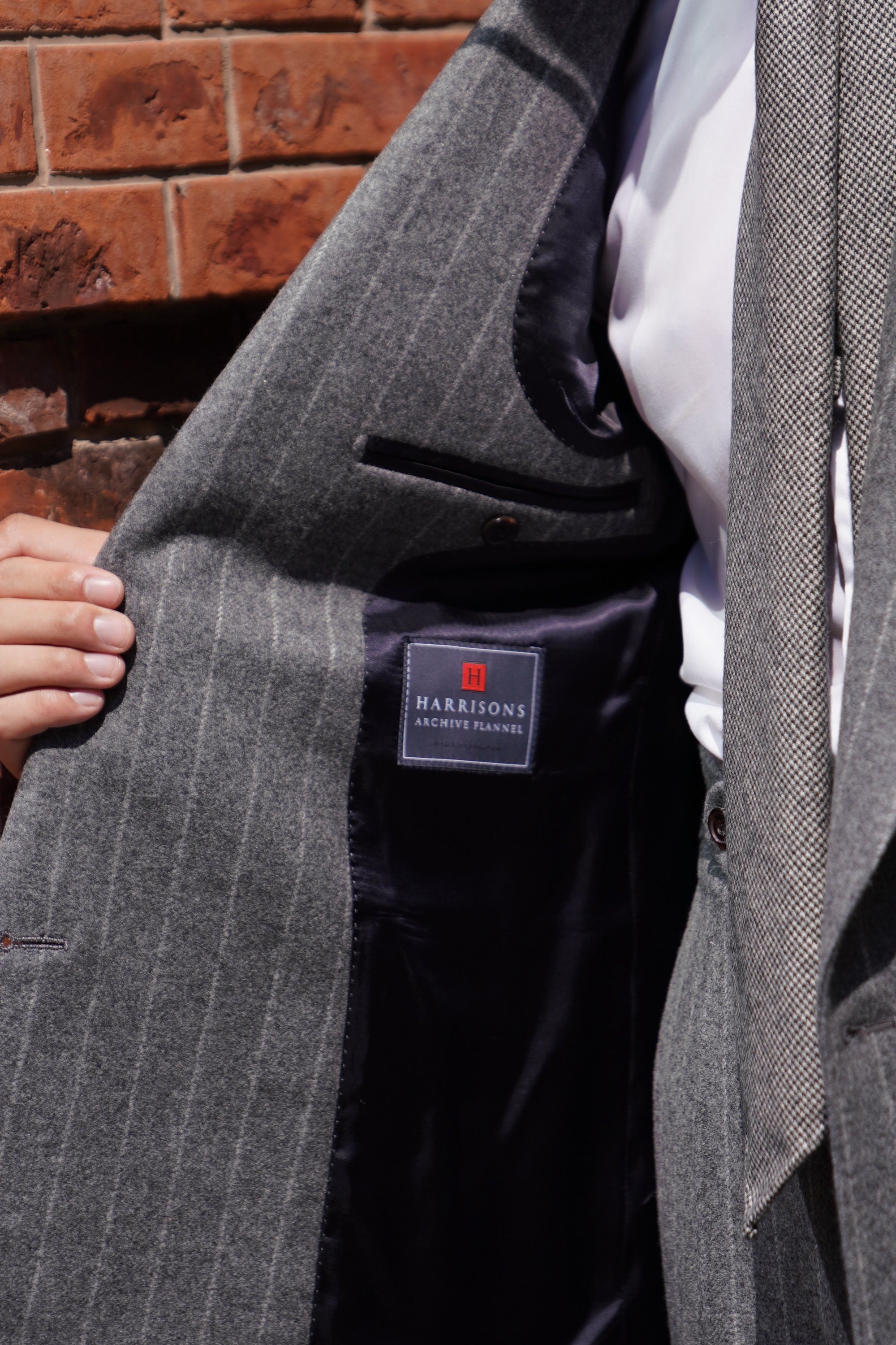 Grey Chalk Stripe Flannel Suit #134