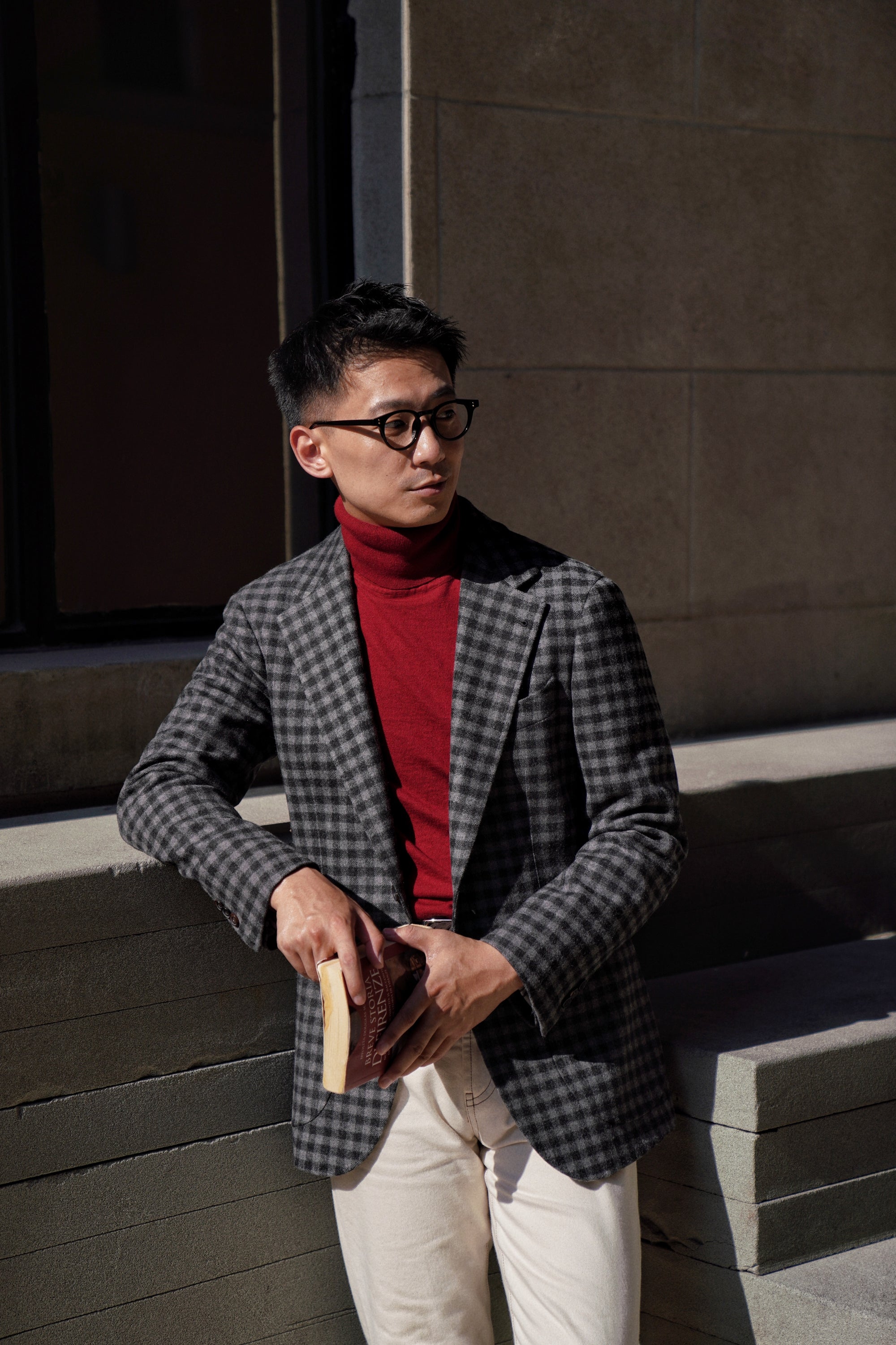 Grey Gingham Check Flannel Jacket #133