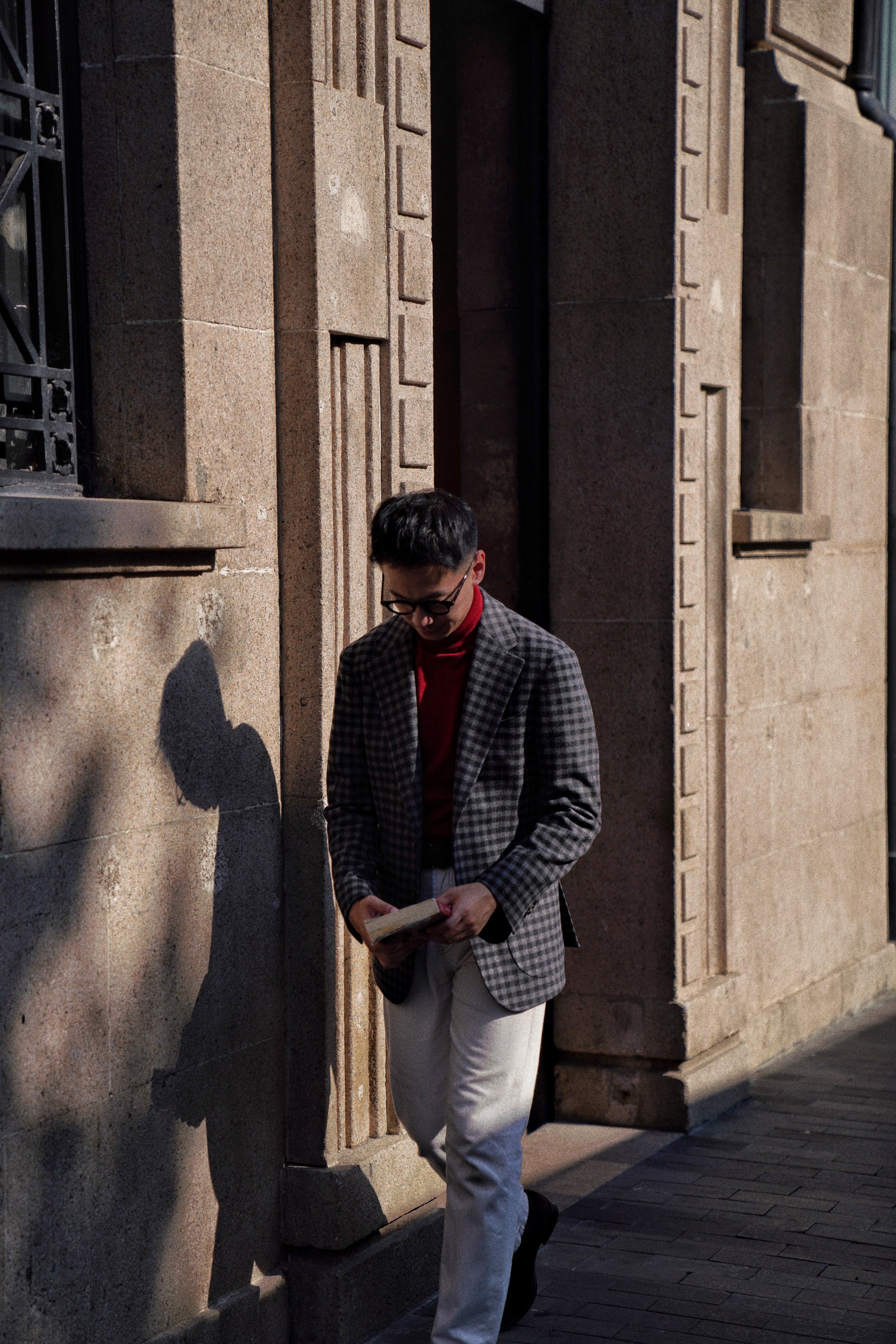 Grey Gingham Check Flannel Jacket #133