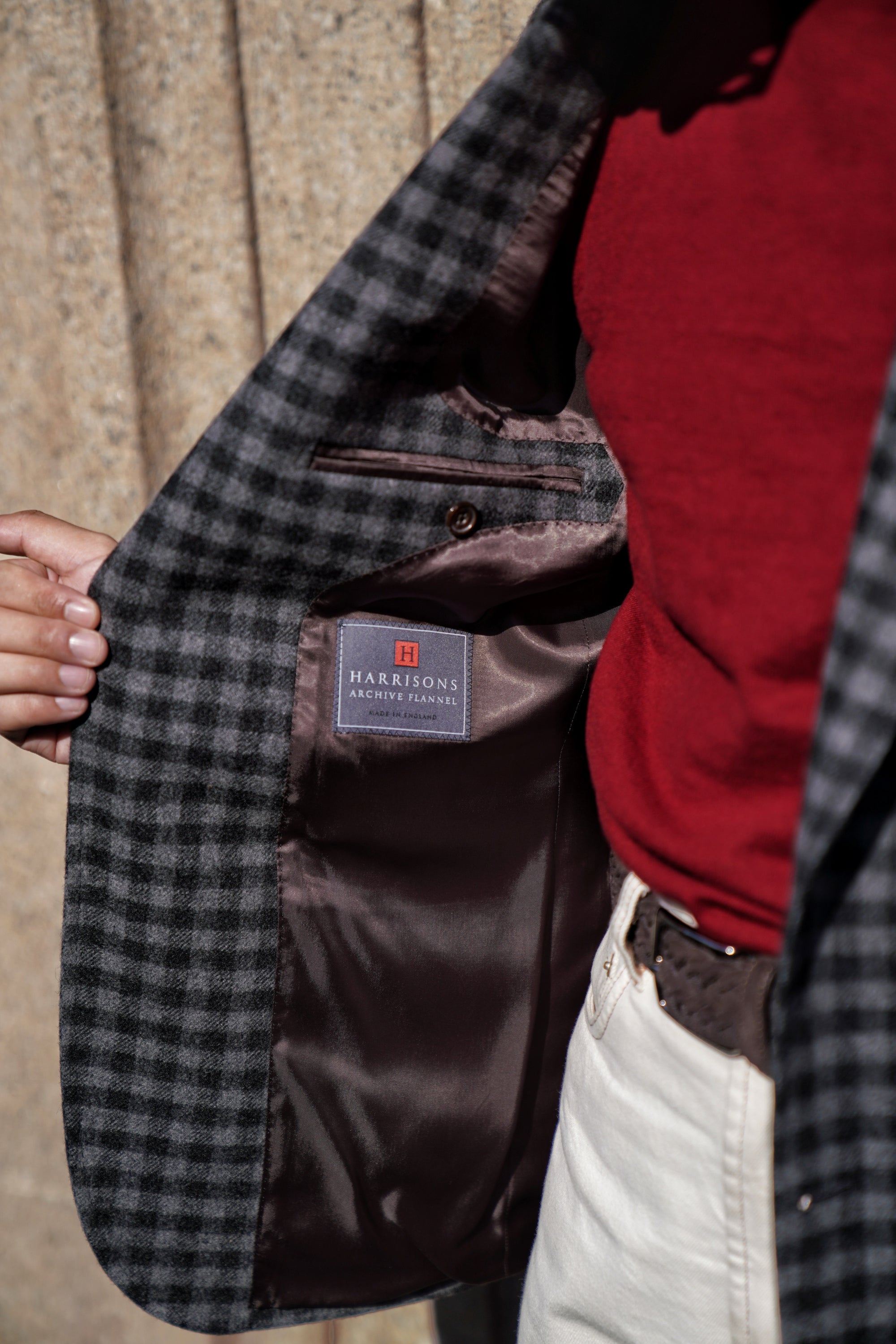 Grey Gingham Check Flannel Jacket #133