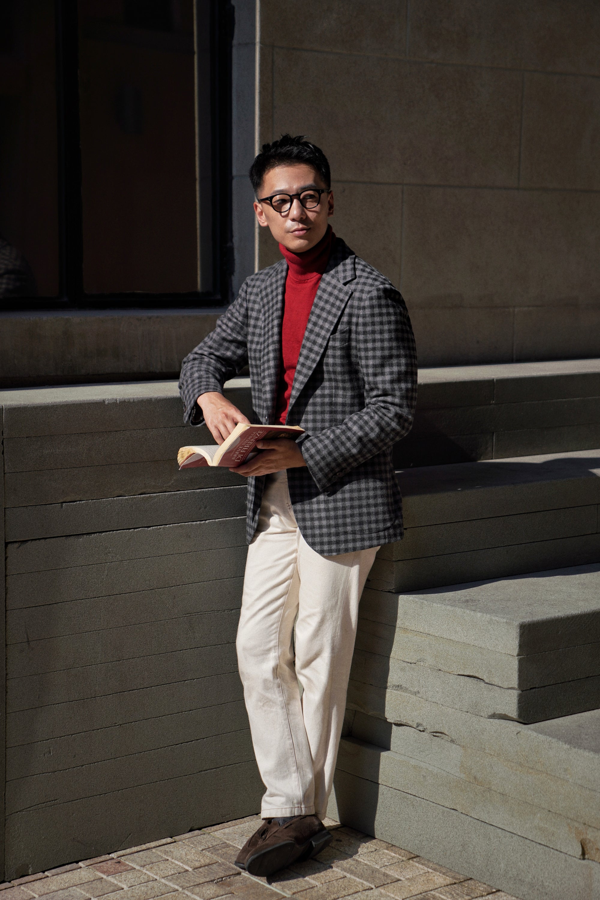 Grey Gingham Check Flannel Jacket #133