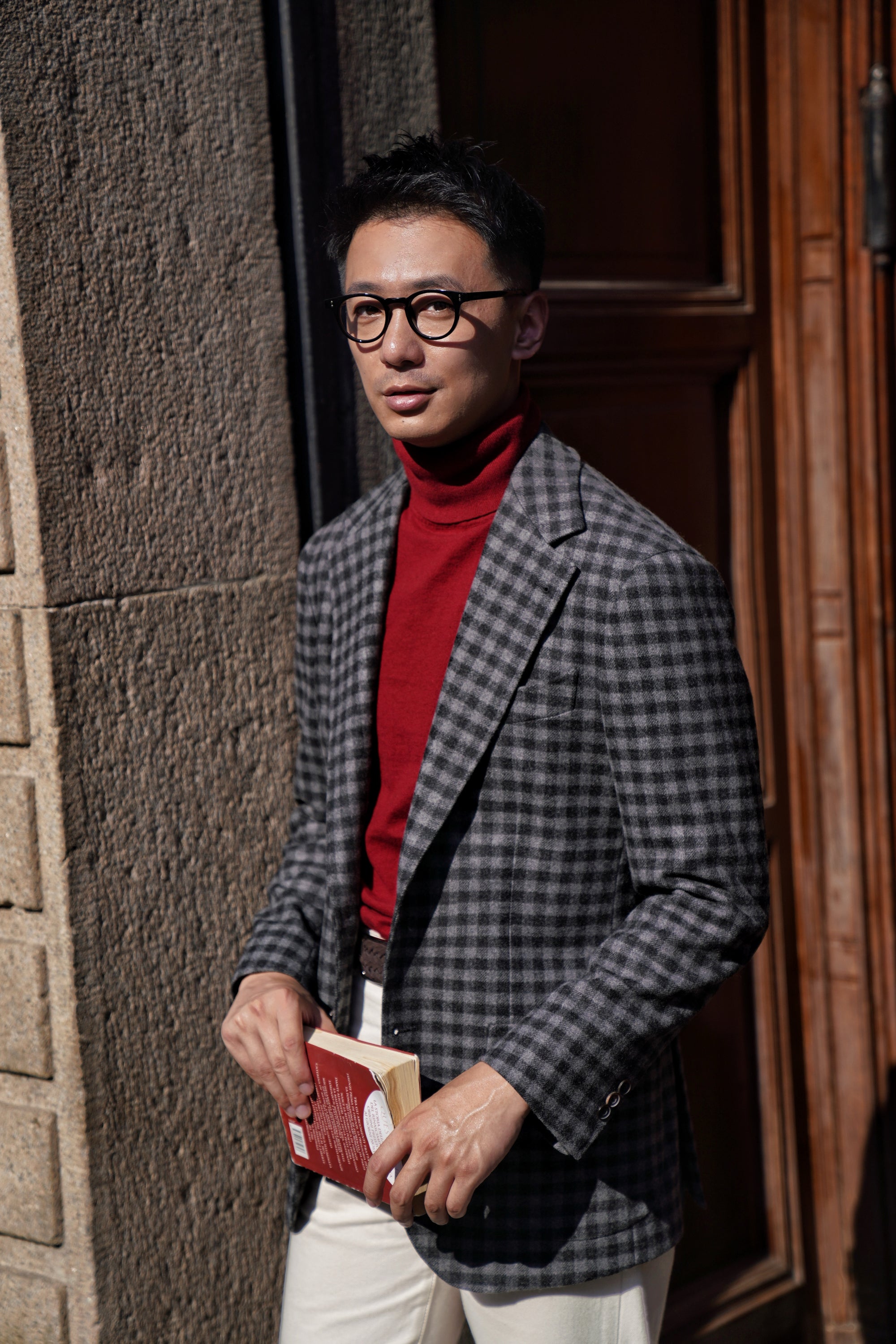 Grey Gingham Check Flannel Jacket #133