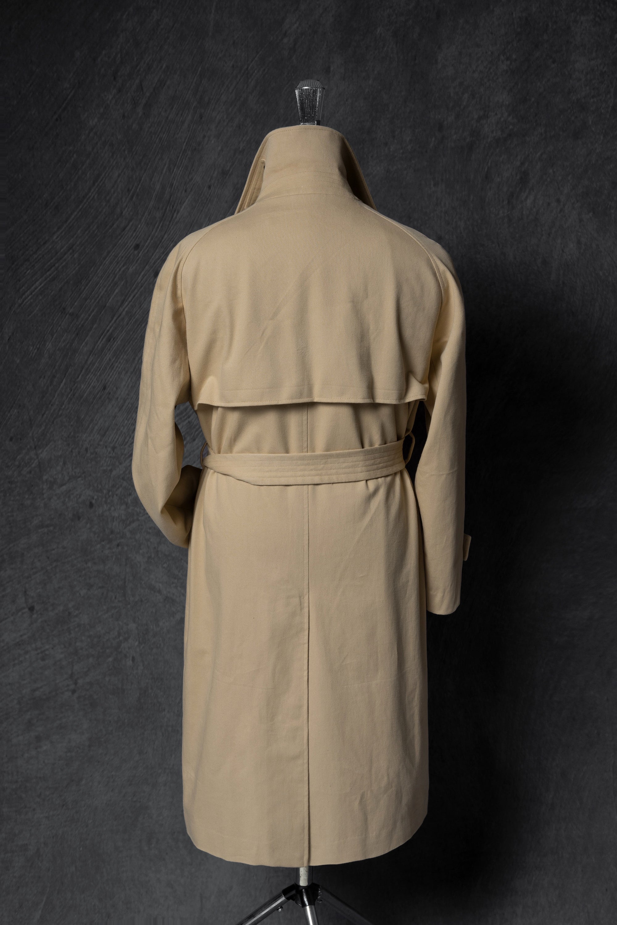 Khaki Cotton Whipcord Balmacaan Raincoat #234