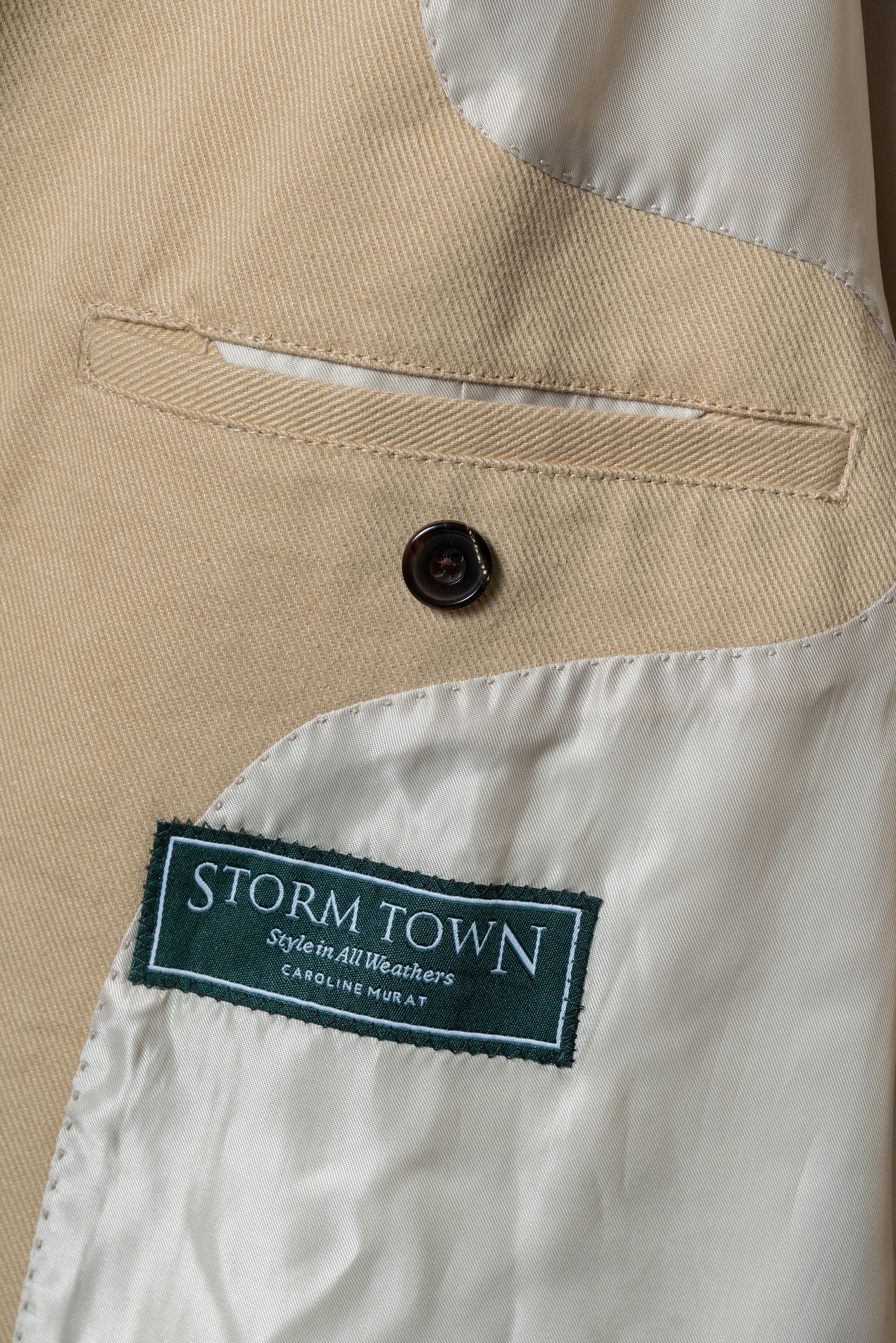 Khaki Cotton Whipcord Balmacaan Raincoat #234