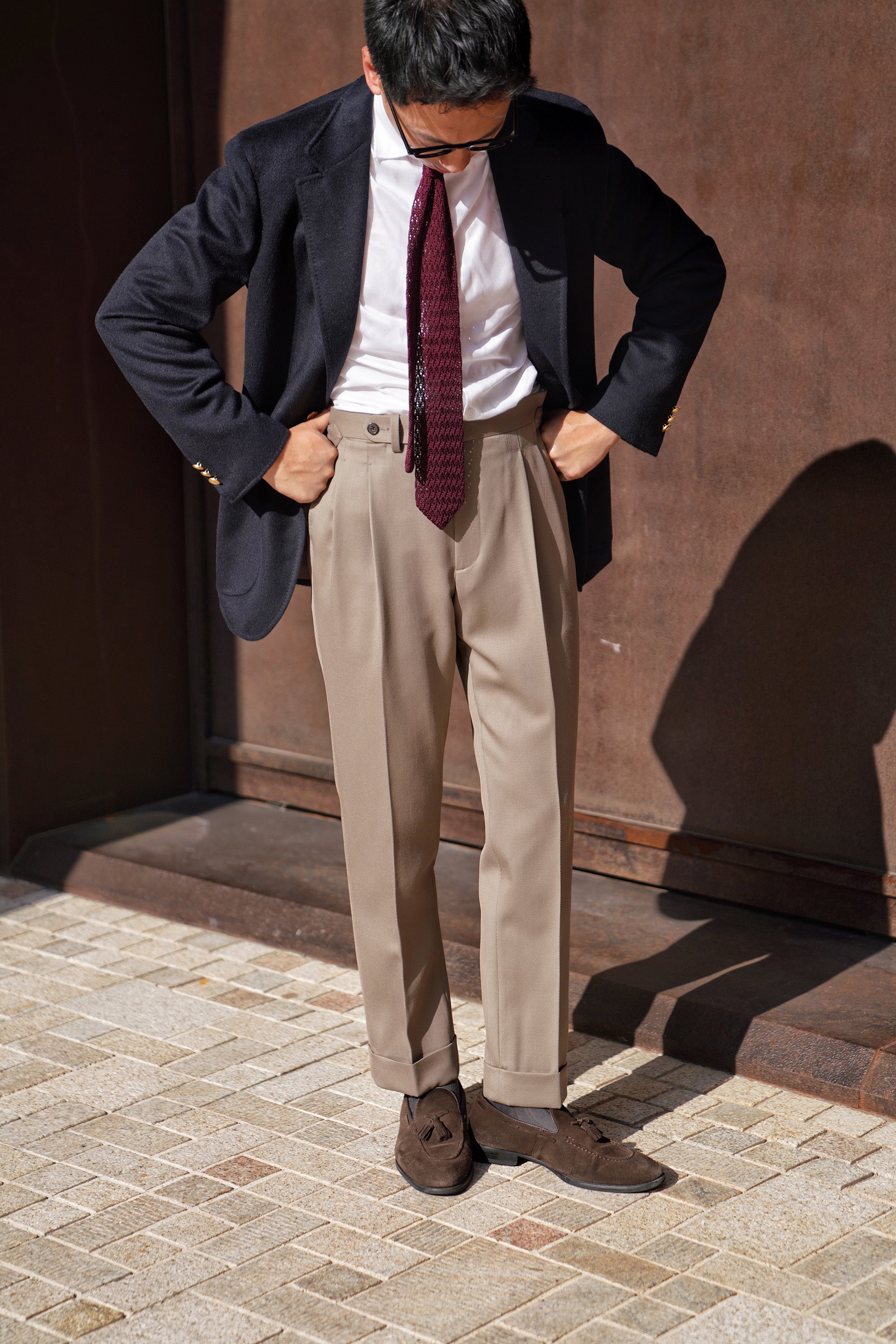 Dark Khaki Cavalry Twill Wool Trousers