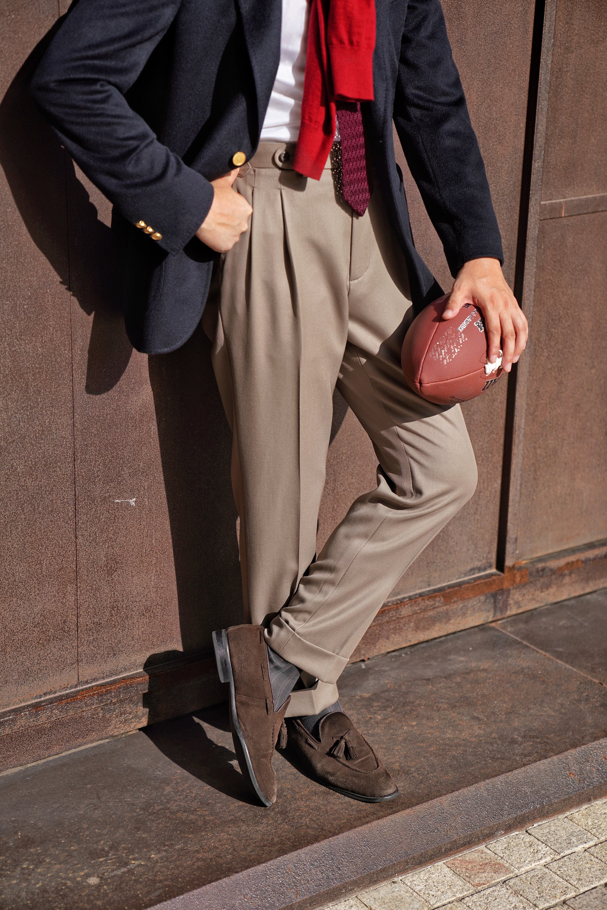 Dark Khaki Cavalry Twill Wool Trousers