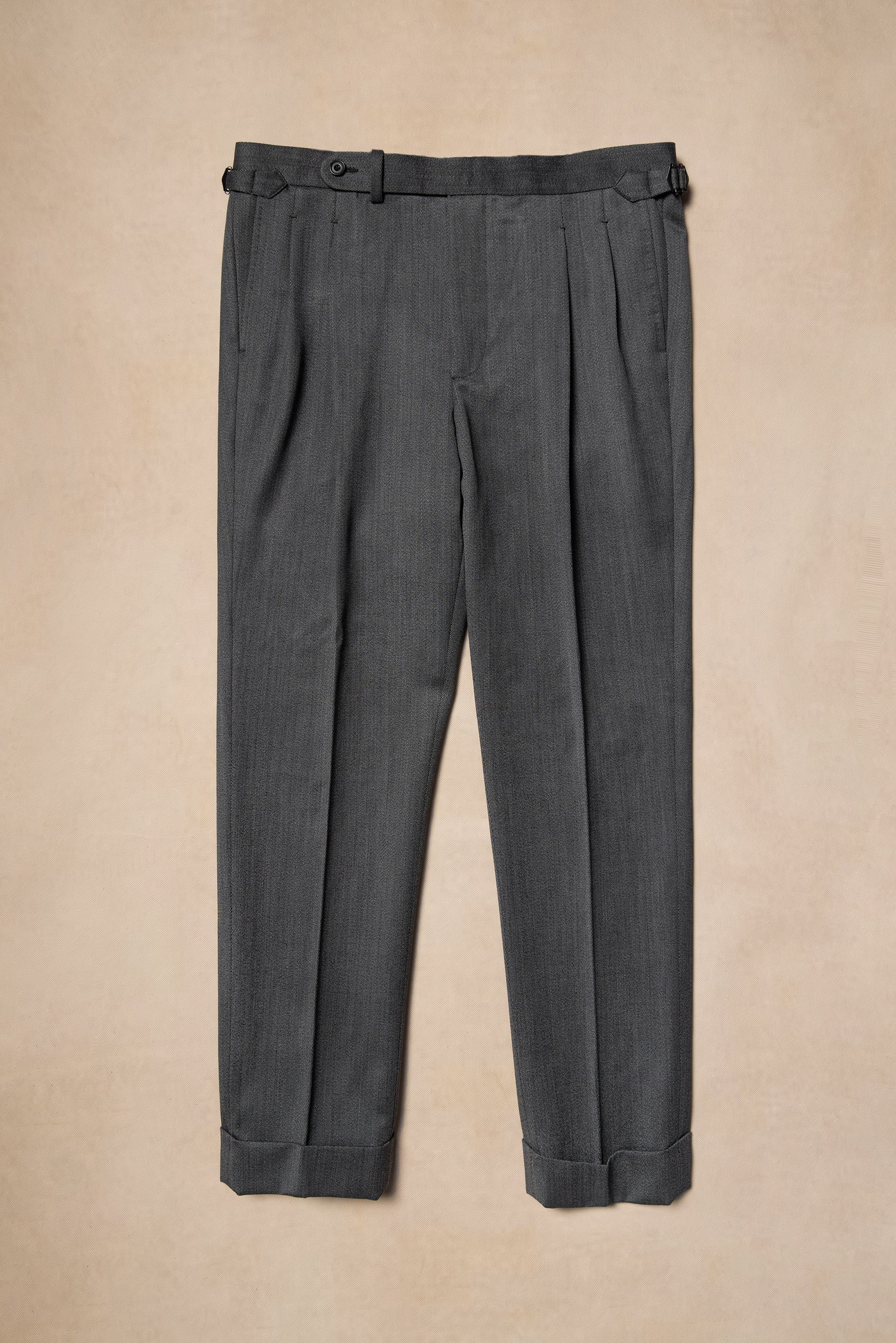 Mid Grey Cavalry Twill Wool Trousers