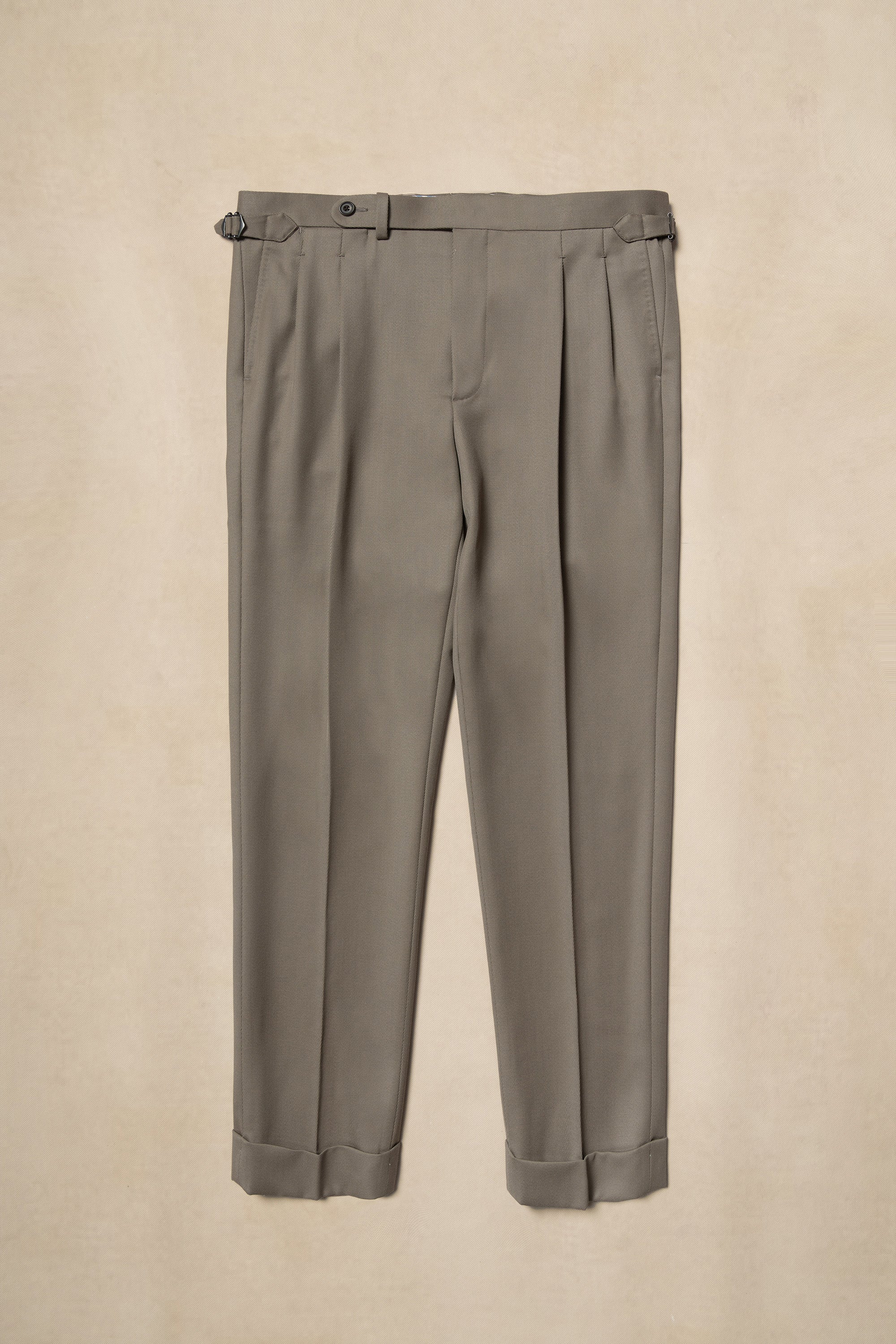 Dark Khaki Cavalry Twill Wool Trousers