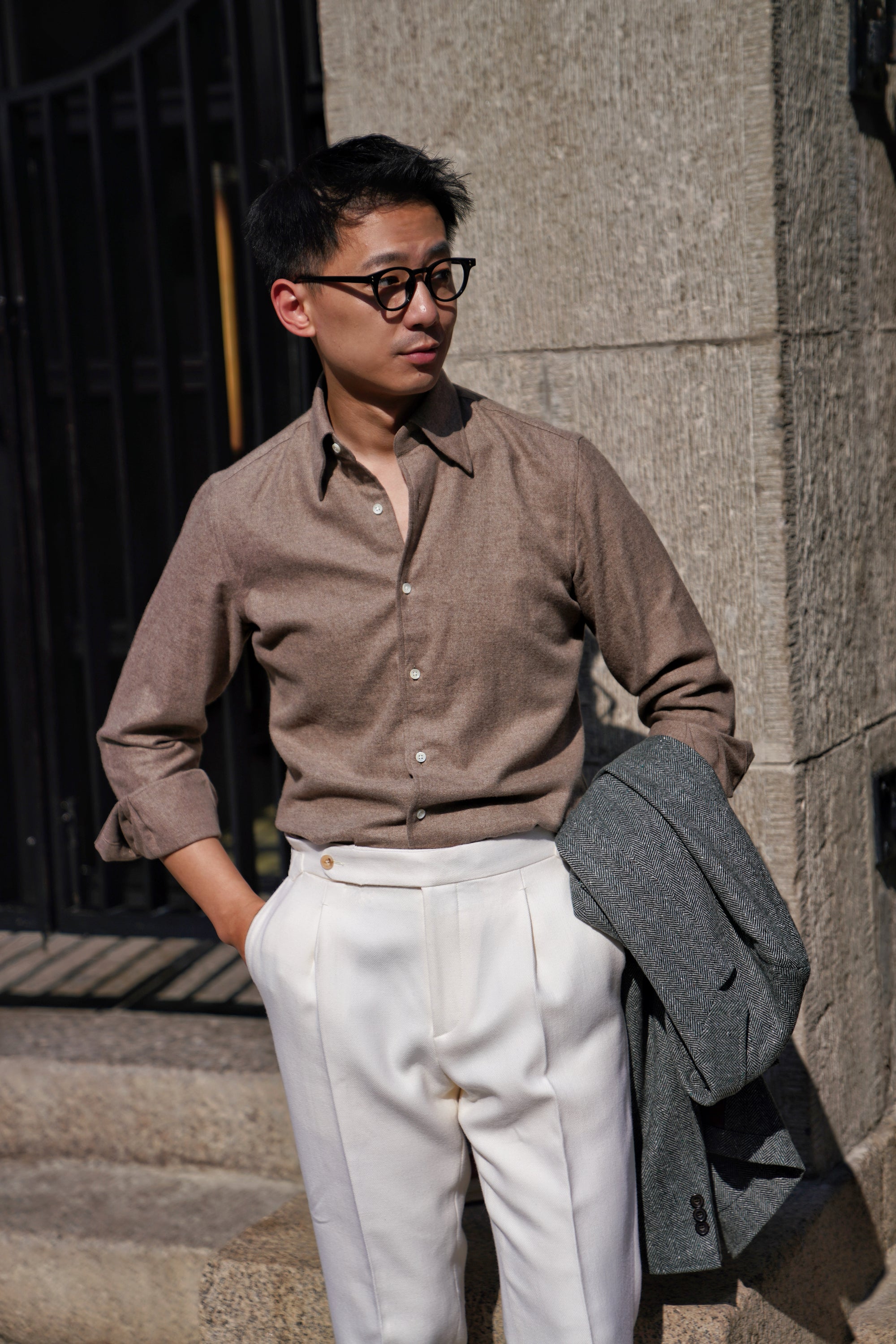 MTO Taupe Flannel Shirt