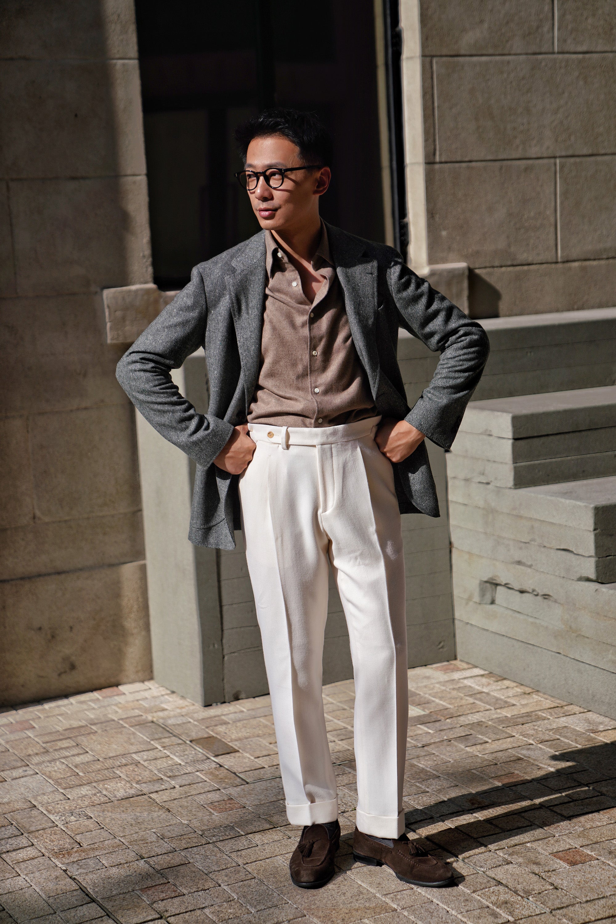 Ivory Heavy Weight Twill Trousers