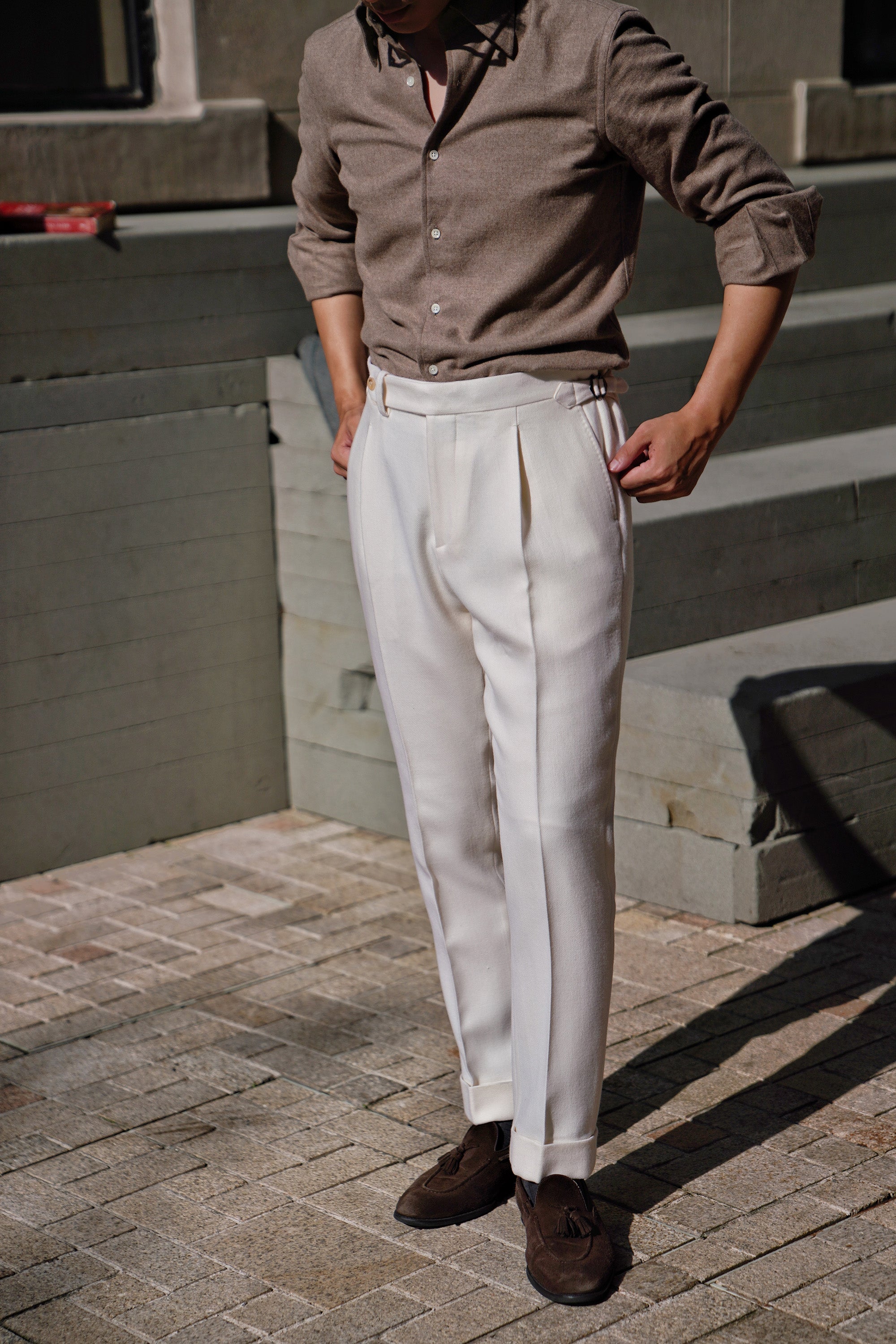 Ivory Heavy Weight Twill Trousers