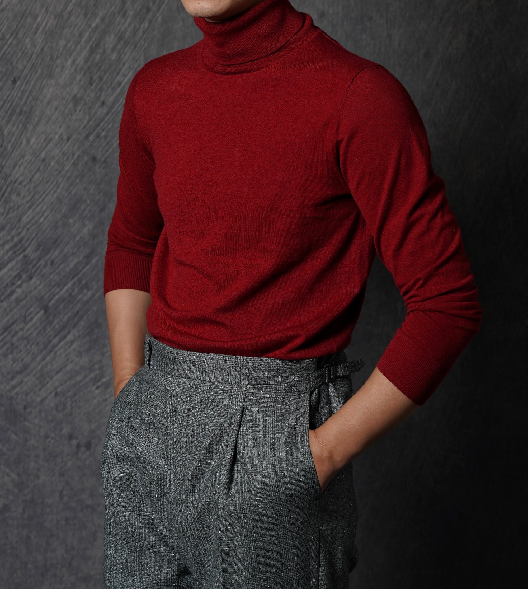 Red Roll Neck Jumper