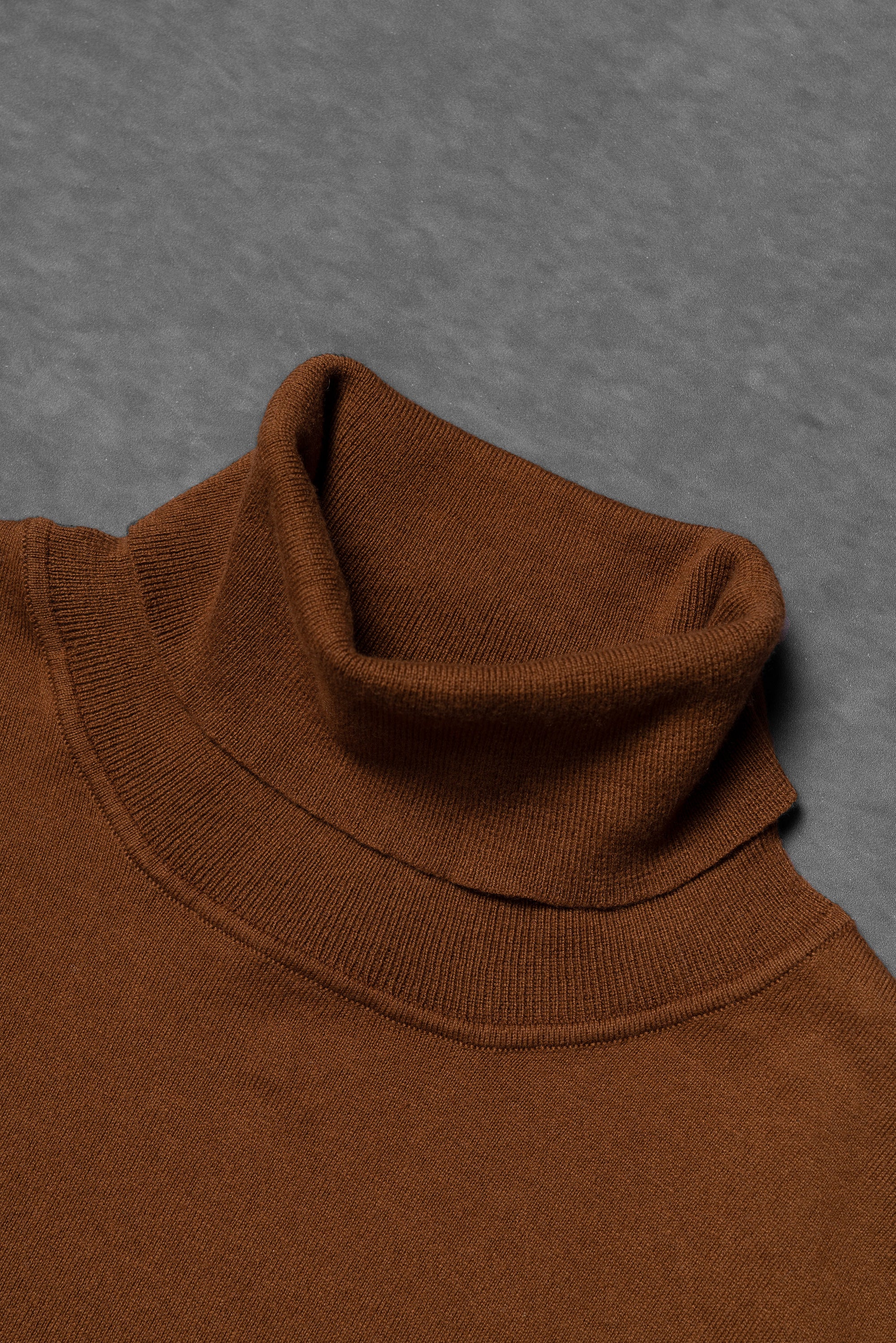 Tobacco Roll Neck Jumper
