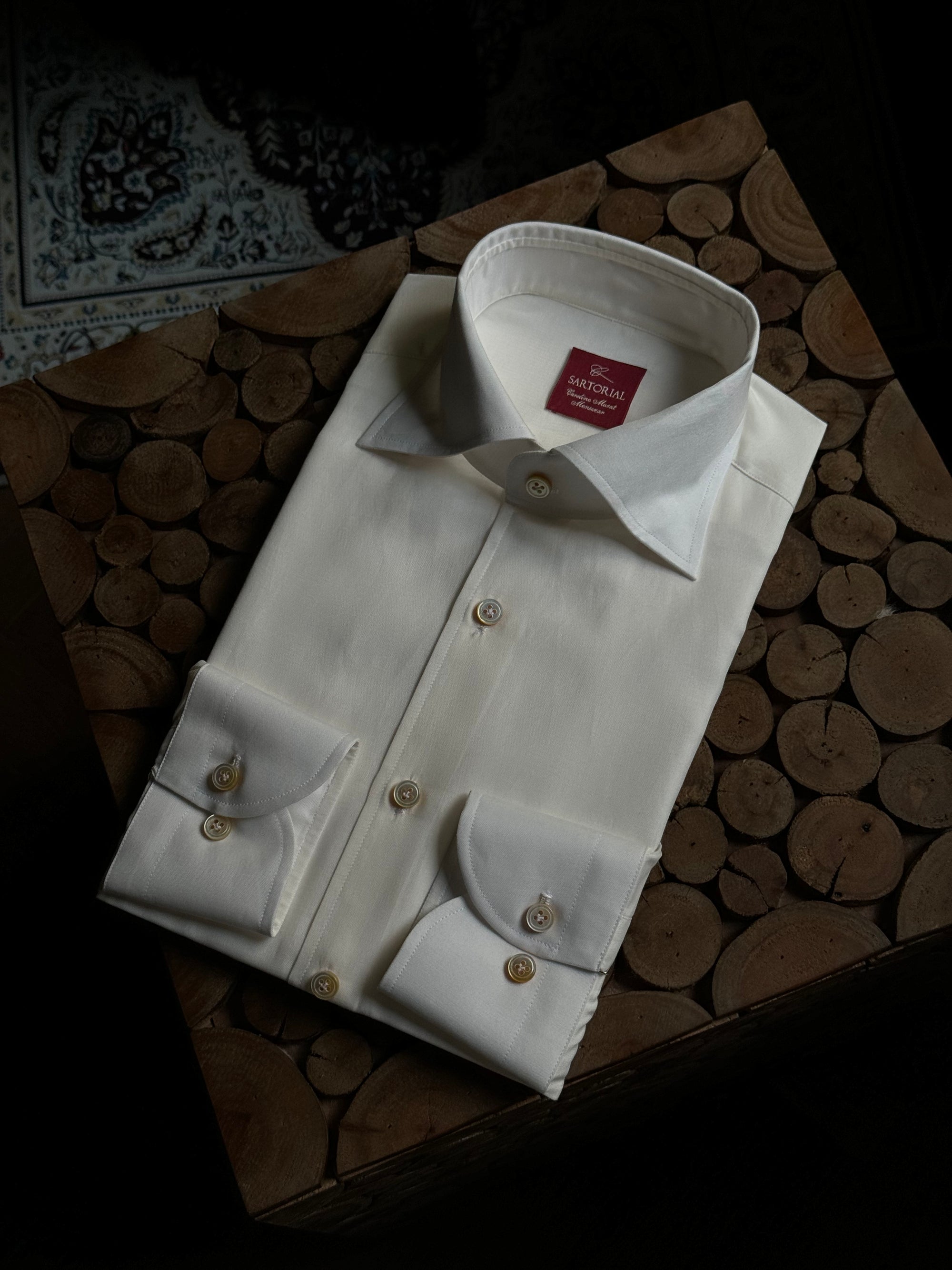MTO Beige Silk Cotton Blending Shirt