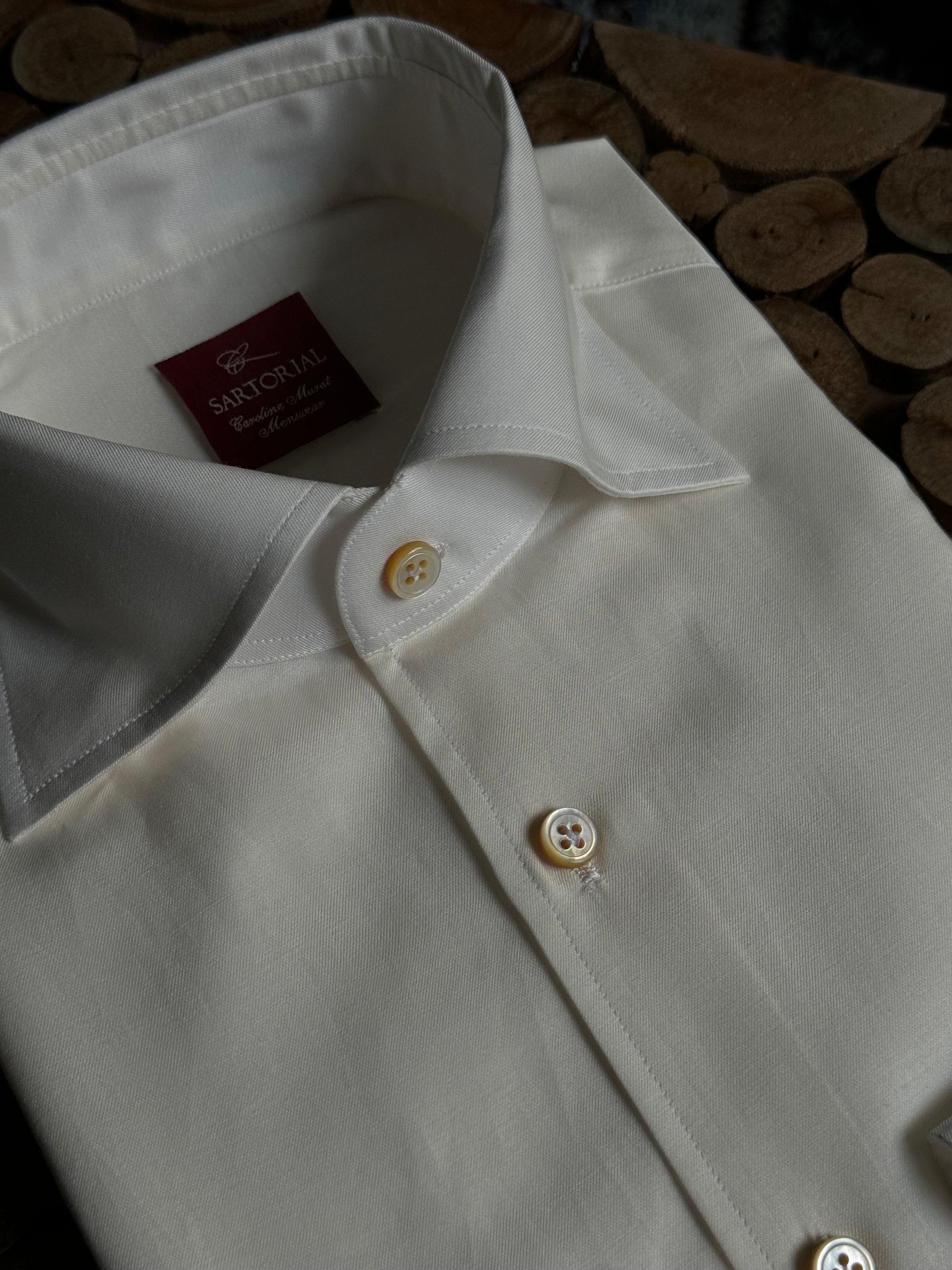 MTO Beige Silk Cotton Blending Shirt