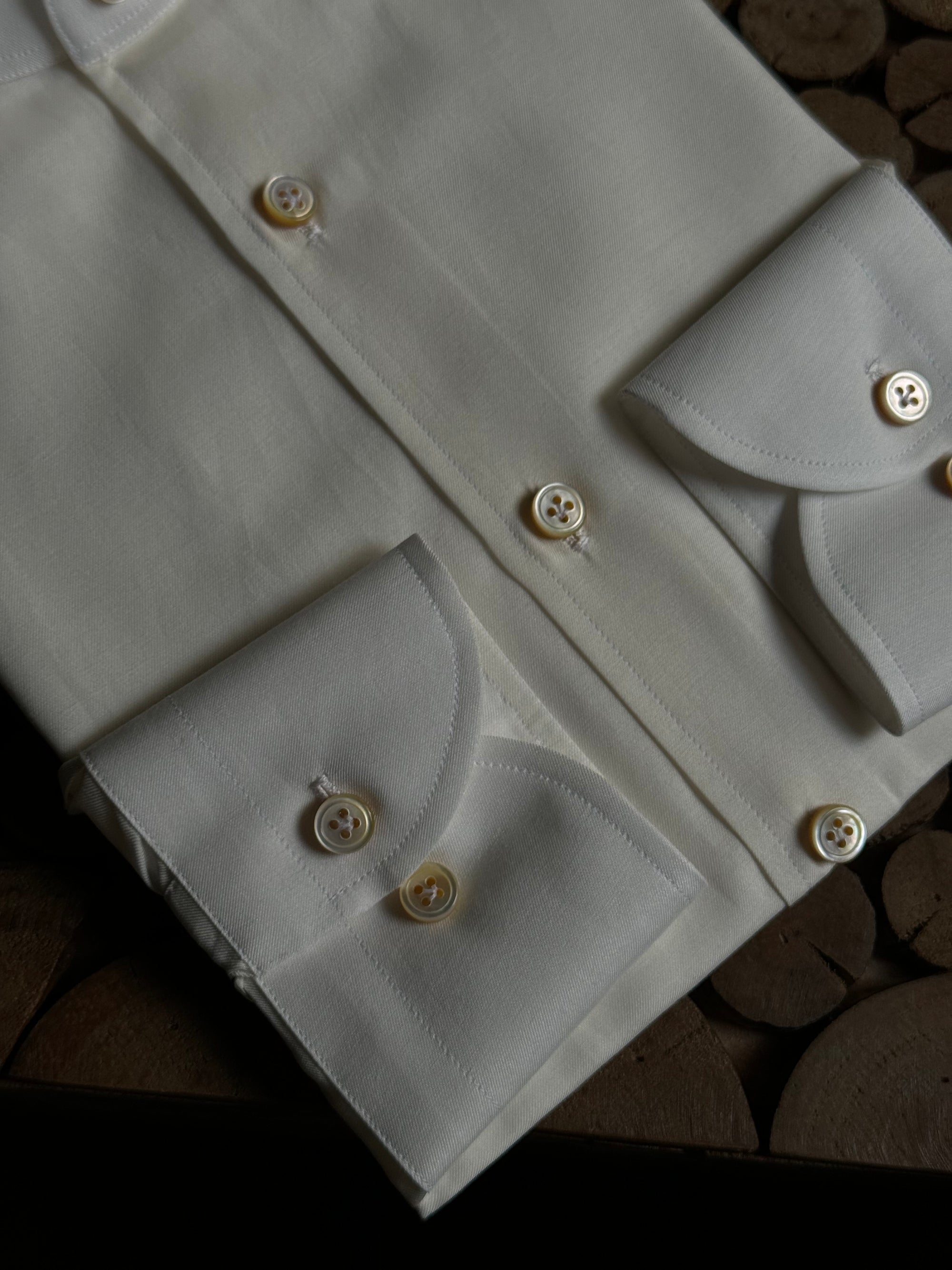 MTO Beige Silk Cotton Blending Shirt