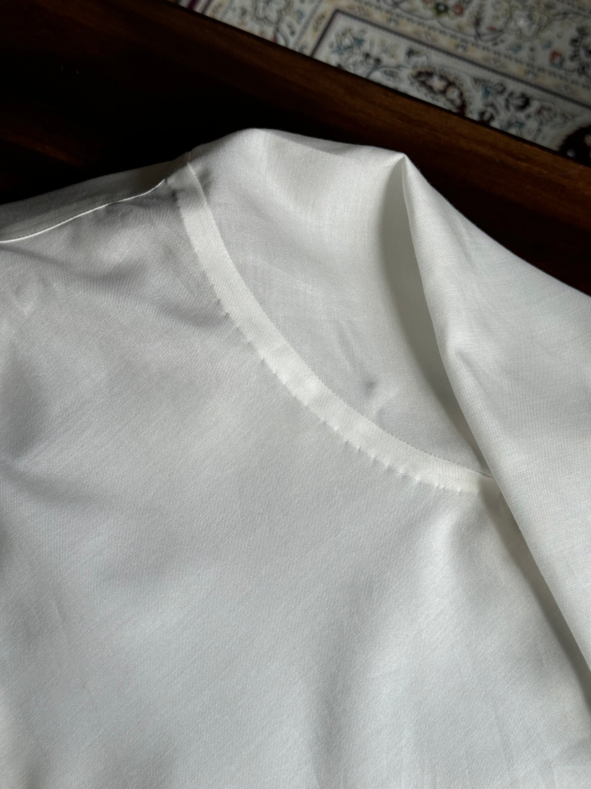 MTO Beige Silk Cotton Blending Shirt